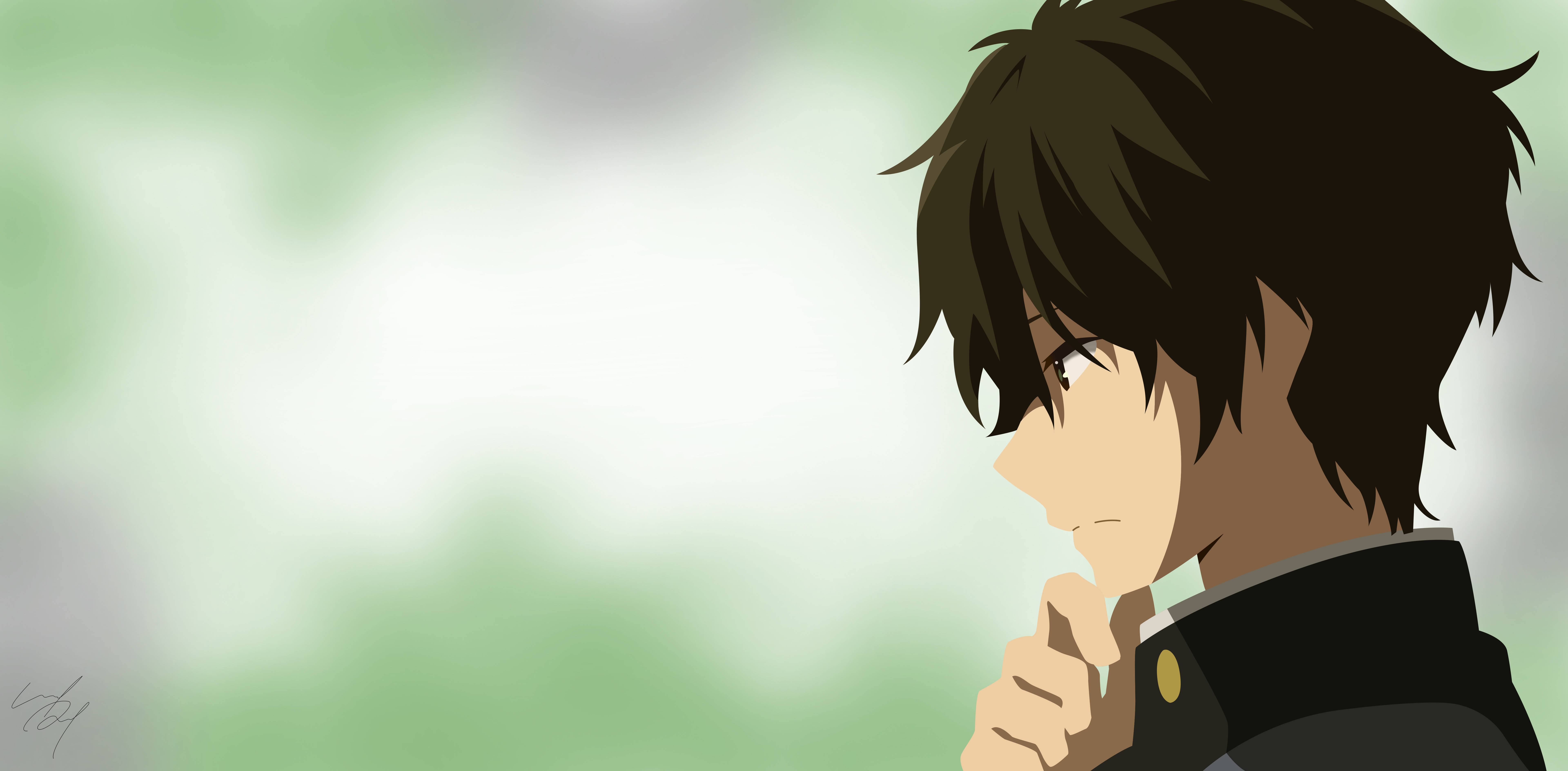 Download Oreki Houtarou Thinking Wallpaper