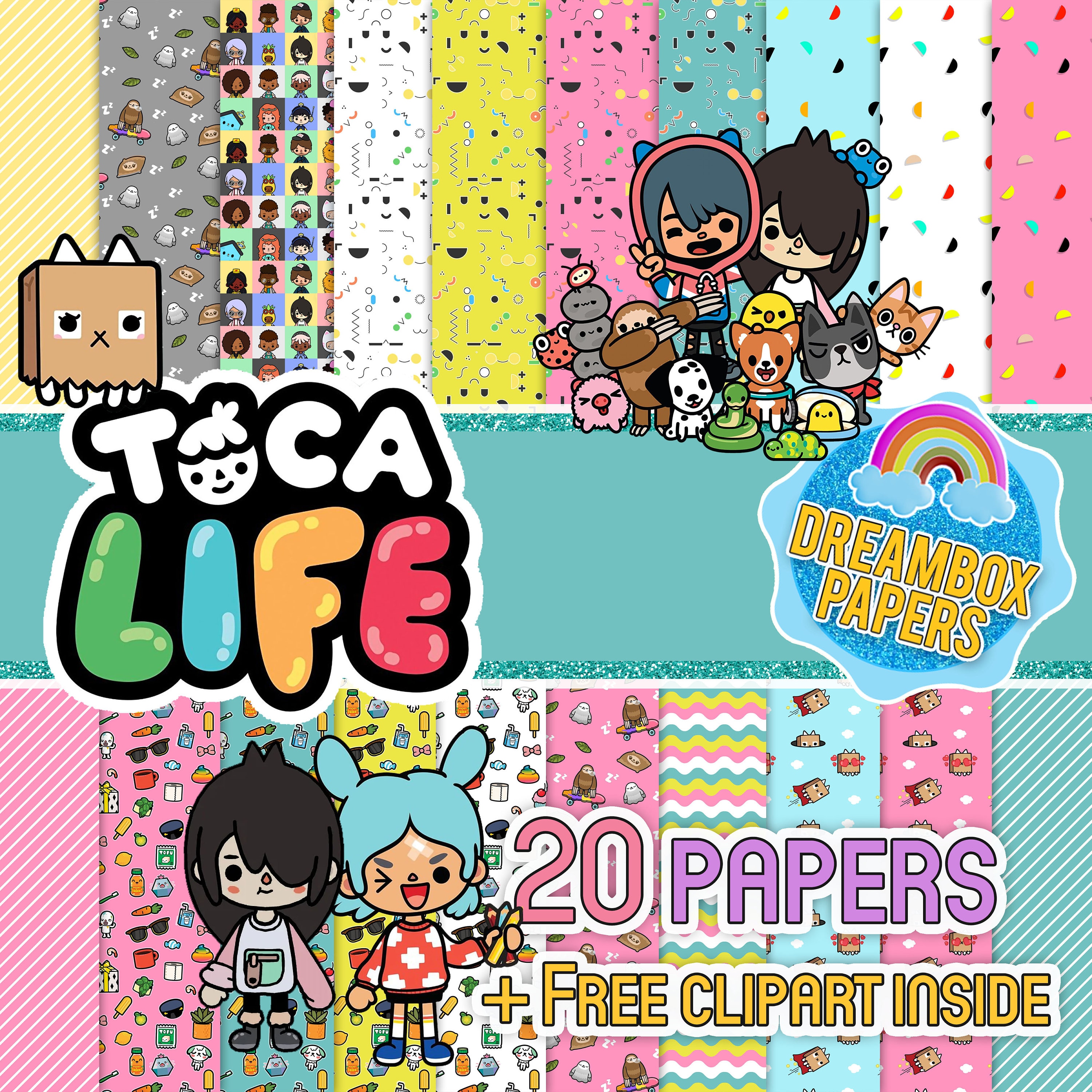 Toca Life Toca Boca Inspired Digital Papers Free Clipart