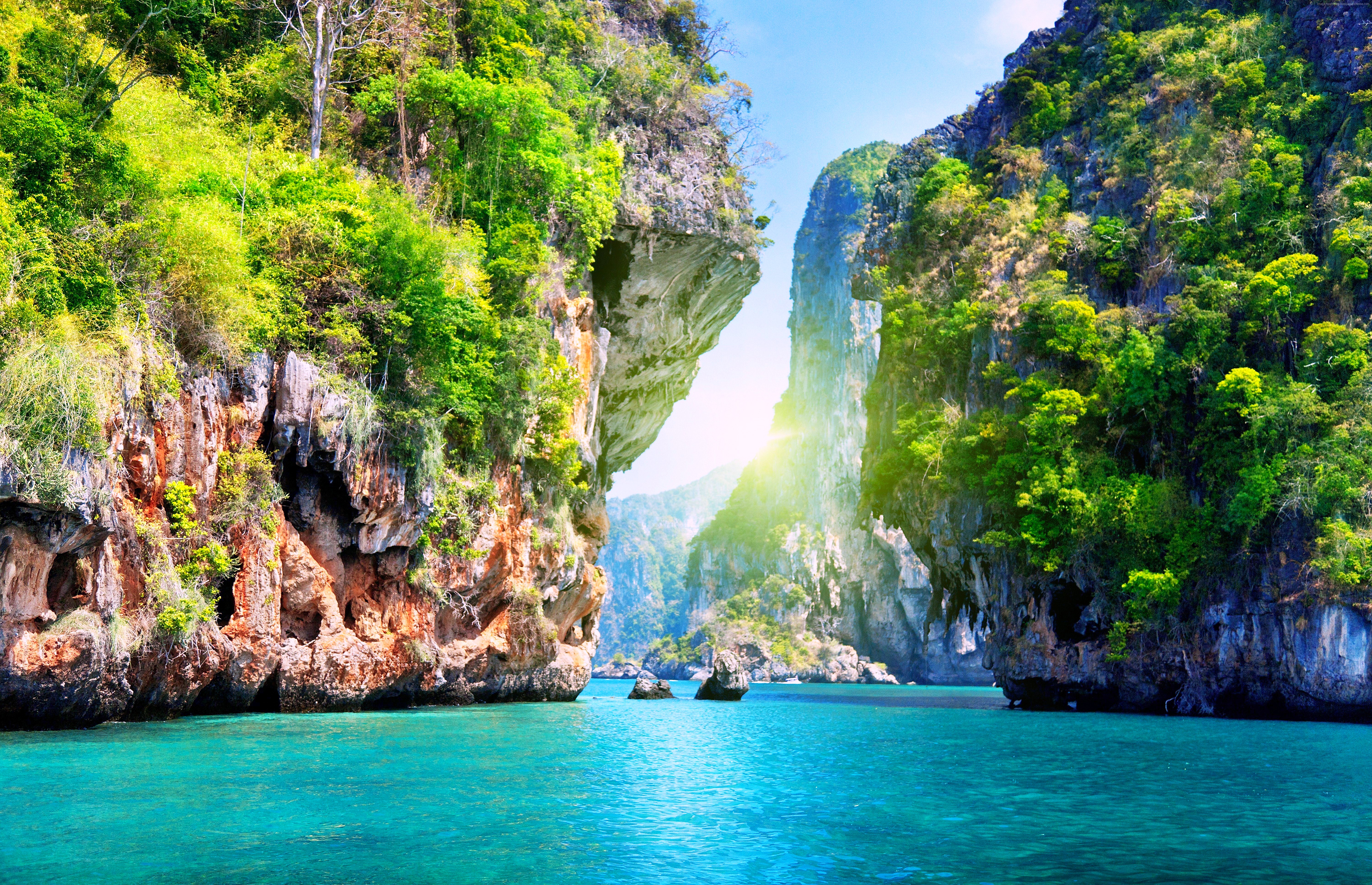 8k, 4k, beach, Thailand, Pattaya, mountains, ocean, 5k, Worlds best diving sites Gallery HD Wallpaper