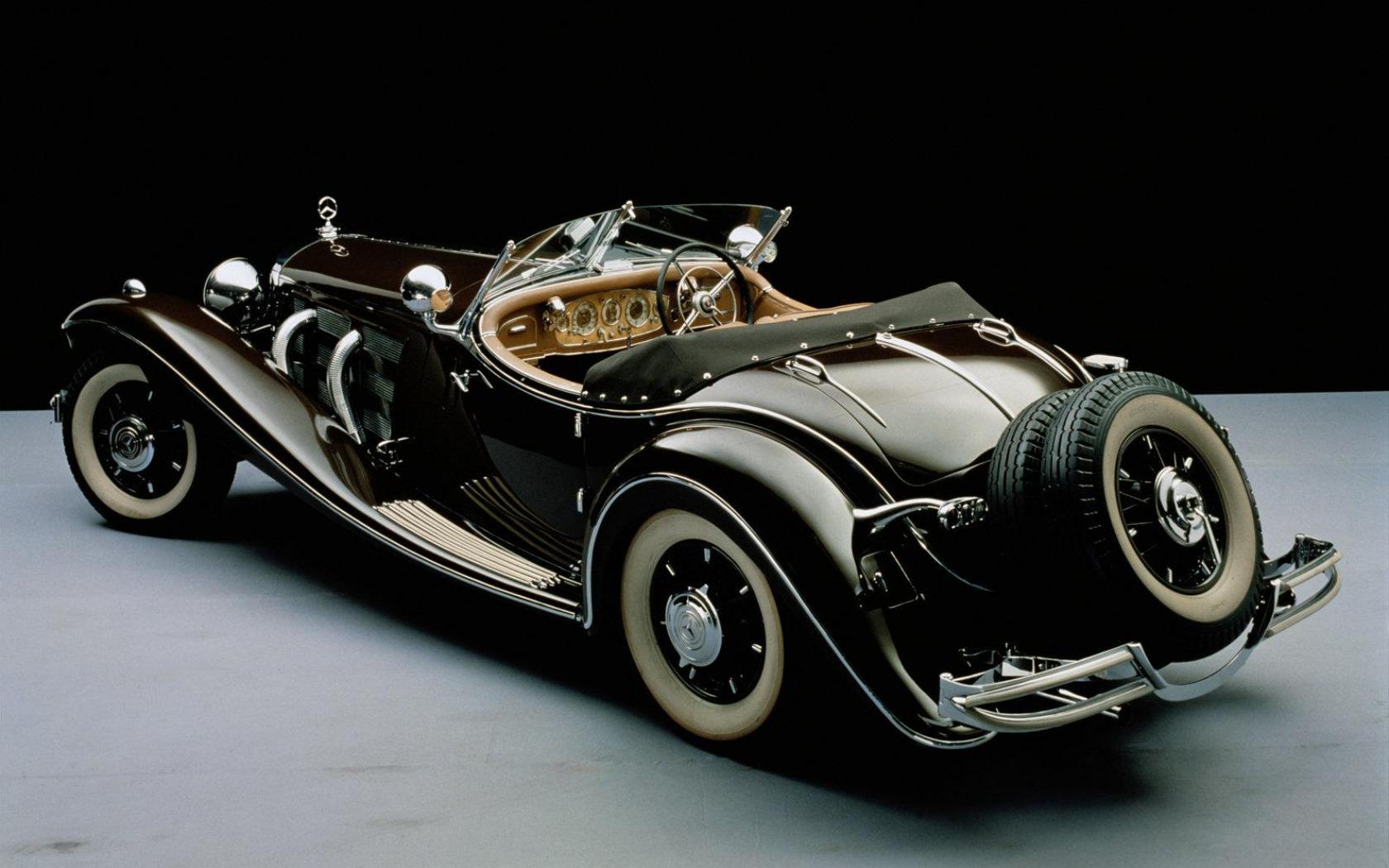 Mercedes Benz Black Classic Car Wallpaper HD / Desktop and Mobile Background