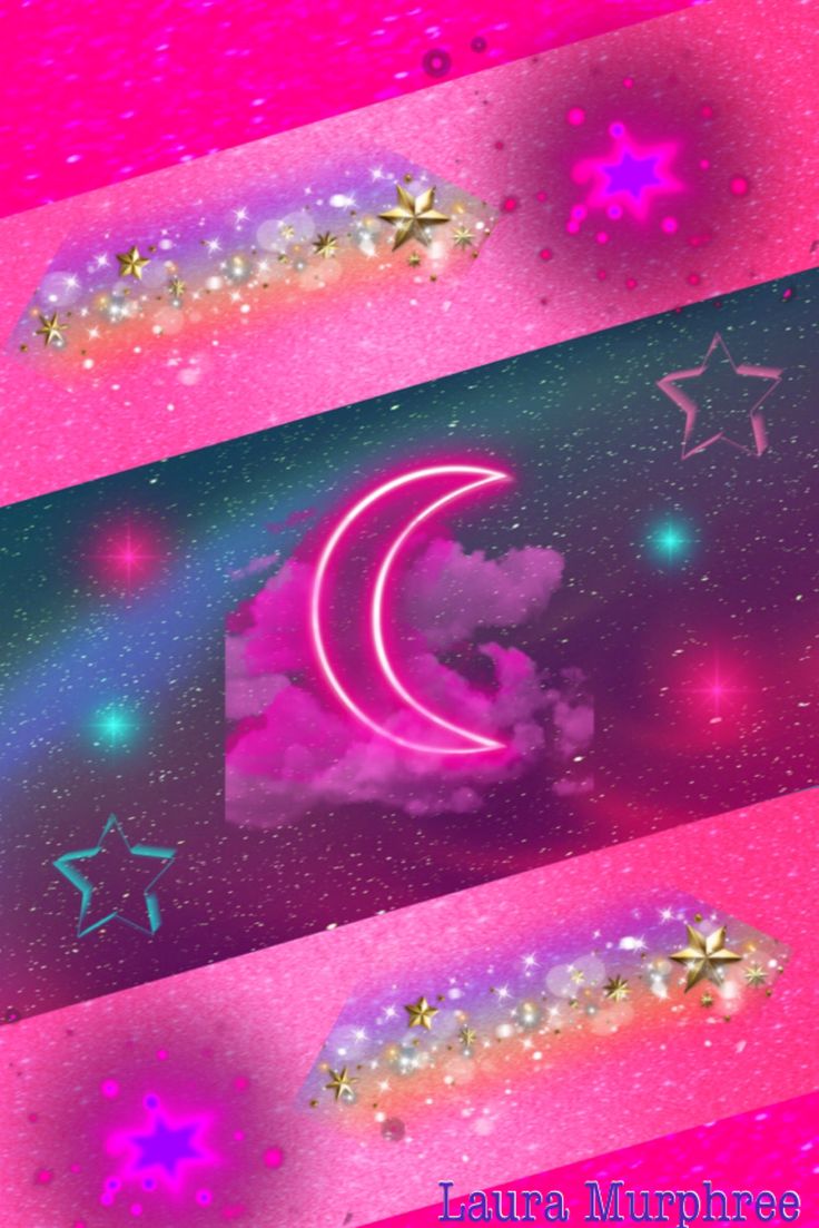 Rainbow pink moon glitter wallpaper. Moon and stars wallpaper, Wallpaper iphone neon, Glitter wallpaper