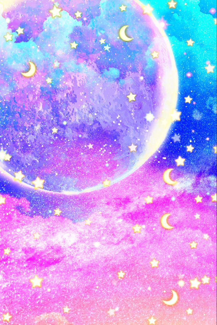 Aesthetic Sky. Pretty wallpaper background, Moon and stars wallpaper, Cute flower wallpaper