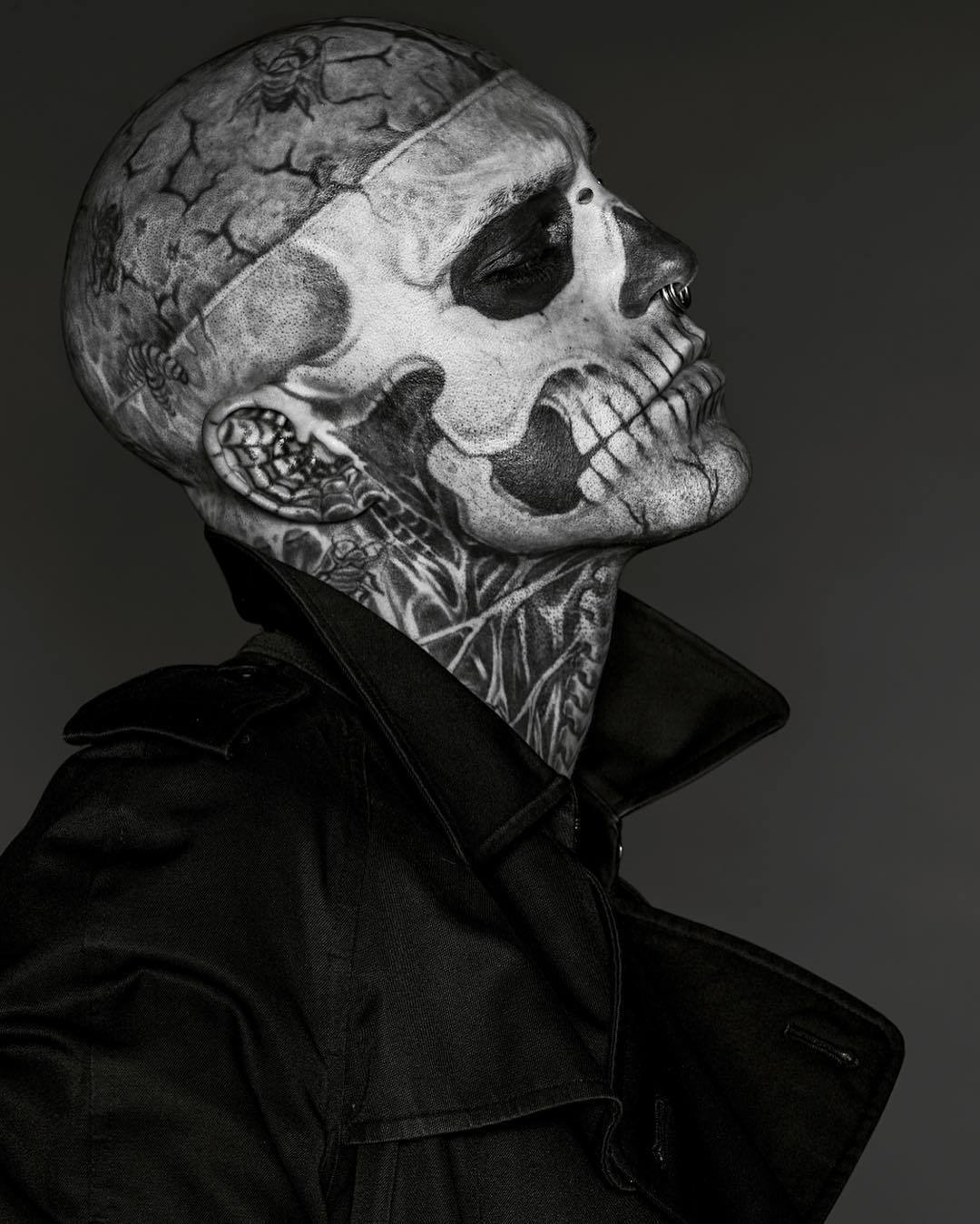 THE ZOMBIE BOY, Photo. Rick genest, Skull tattoos, Zombie