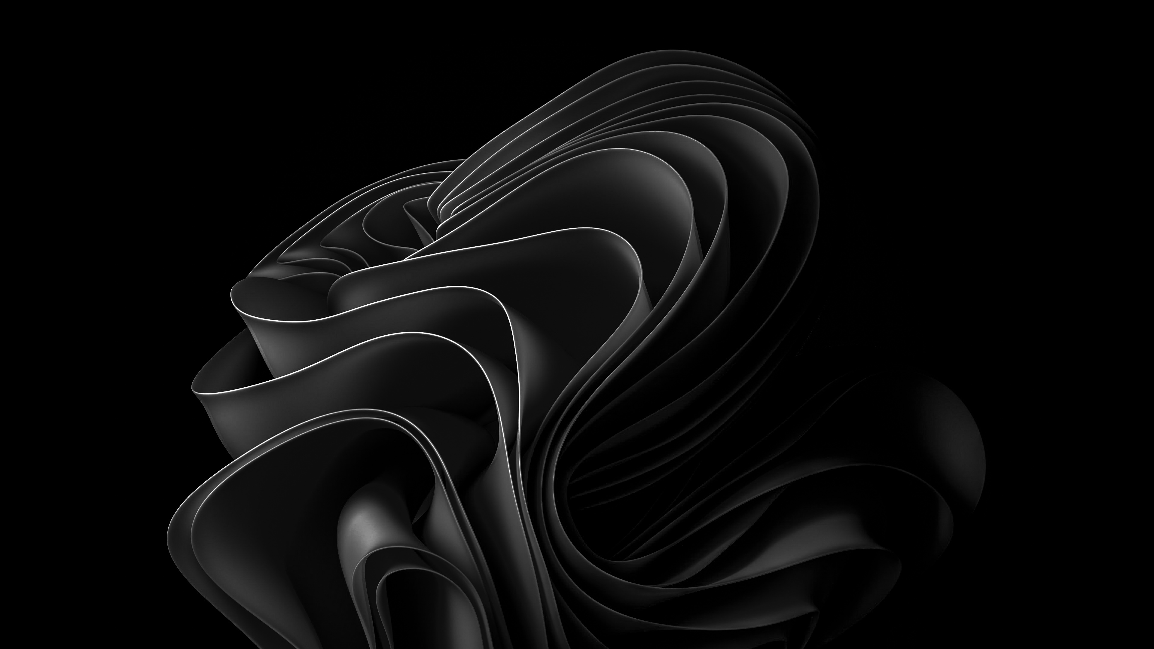 Windows 11 Wallpaper 4K, Black abstract