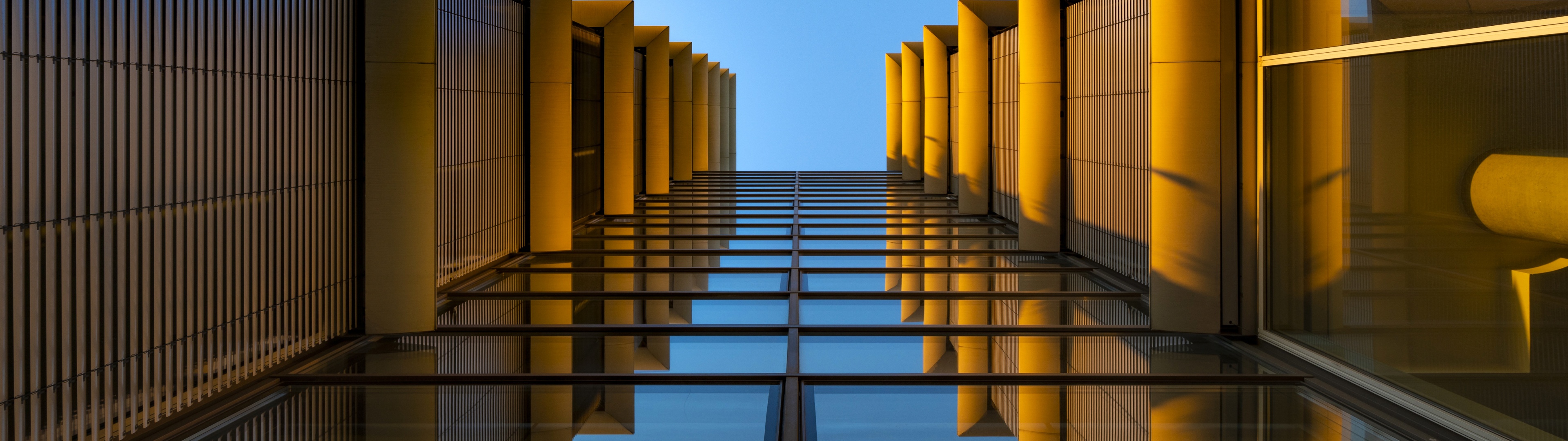 Modern architecture Wallpaper 4K, Look up, Reflection