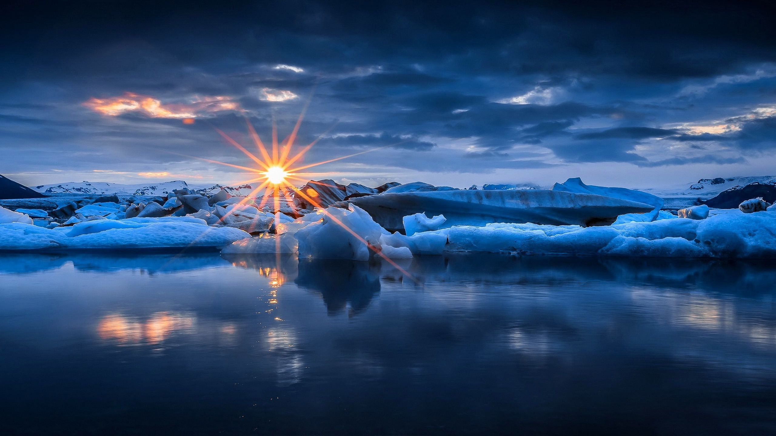 Sun Setting over Icy Winter Ocean Computer Wallpaper, Desktop Backgroundx1440. Winter landscape, Landscape photography, Scenery