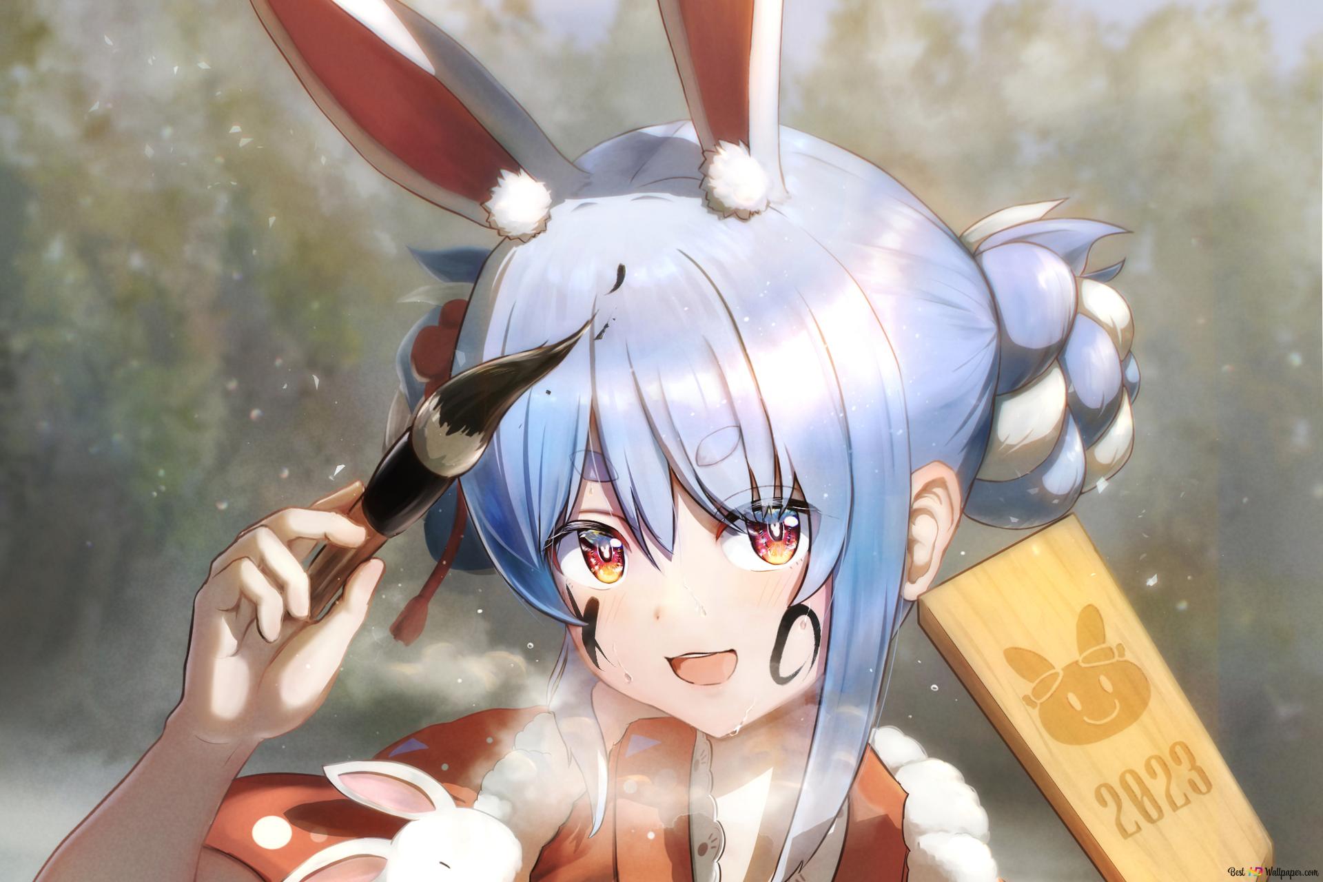 Anime beautiful girl musician Usada Pekora 2K wallpaper download