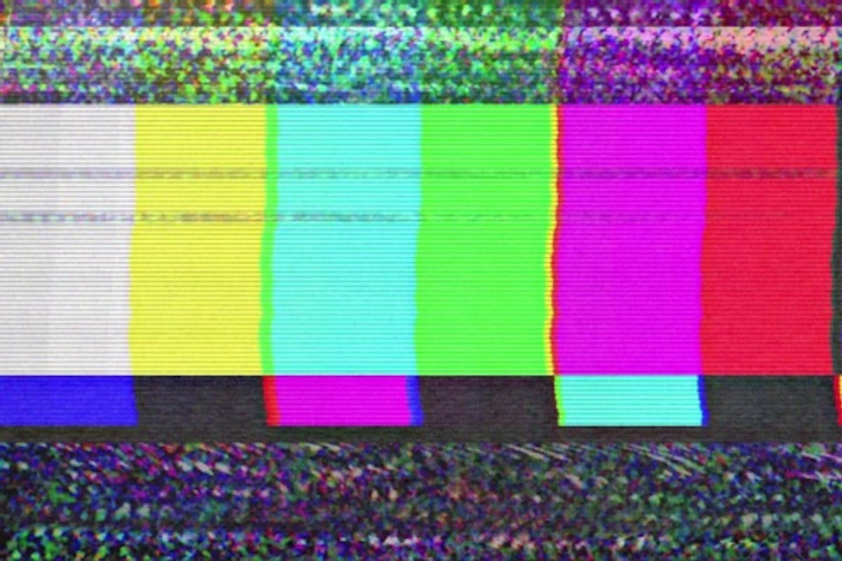 No signal old vintage TV Static color noise, Stock Video