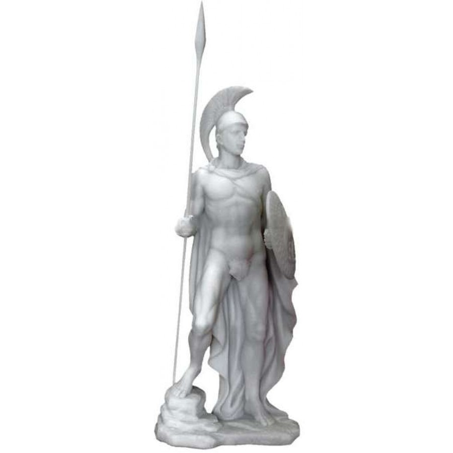 Ares Greek God of War Statue, Mars Statue, White Marble