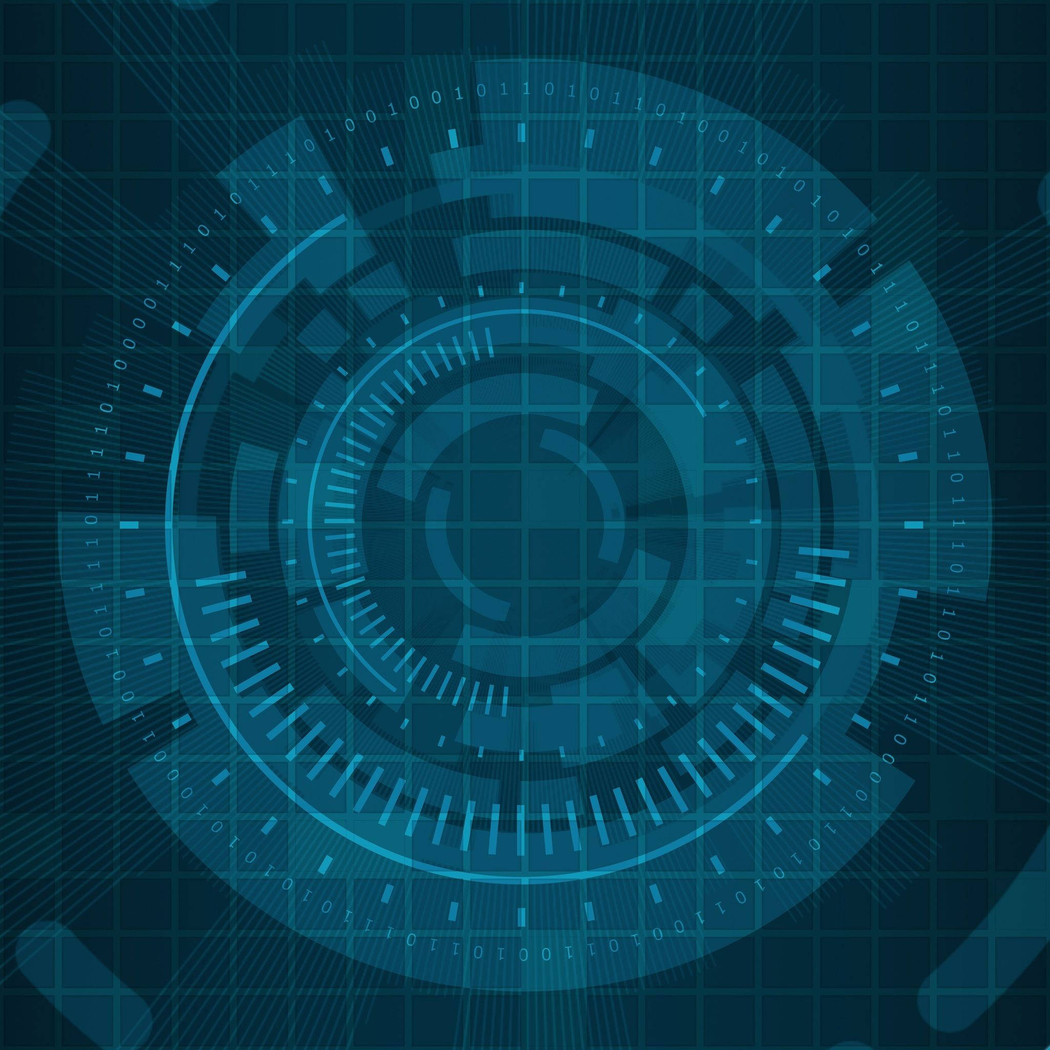 Download Cyber Network In Blue Wallpaper