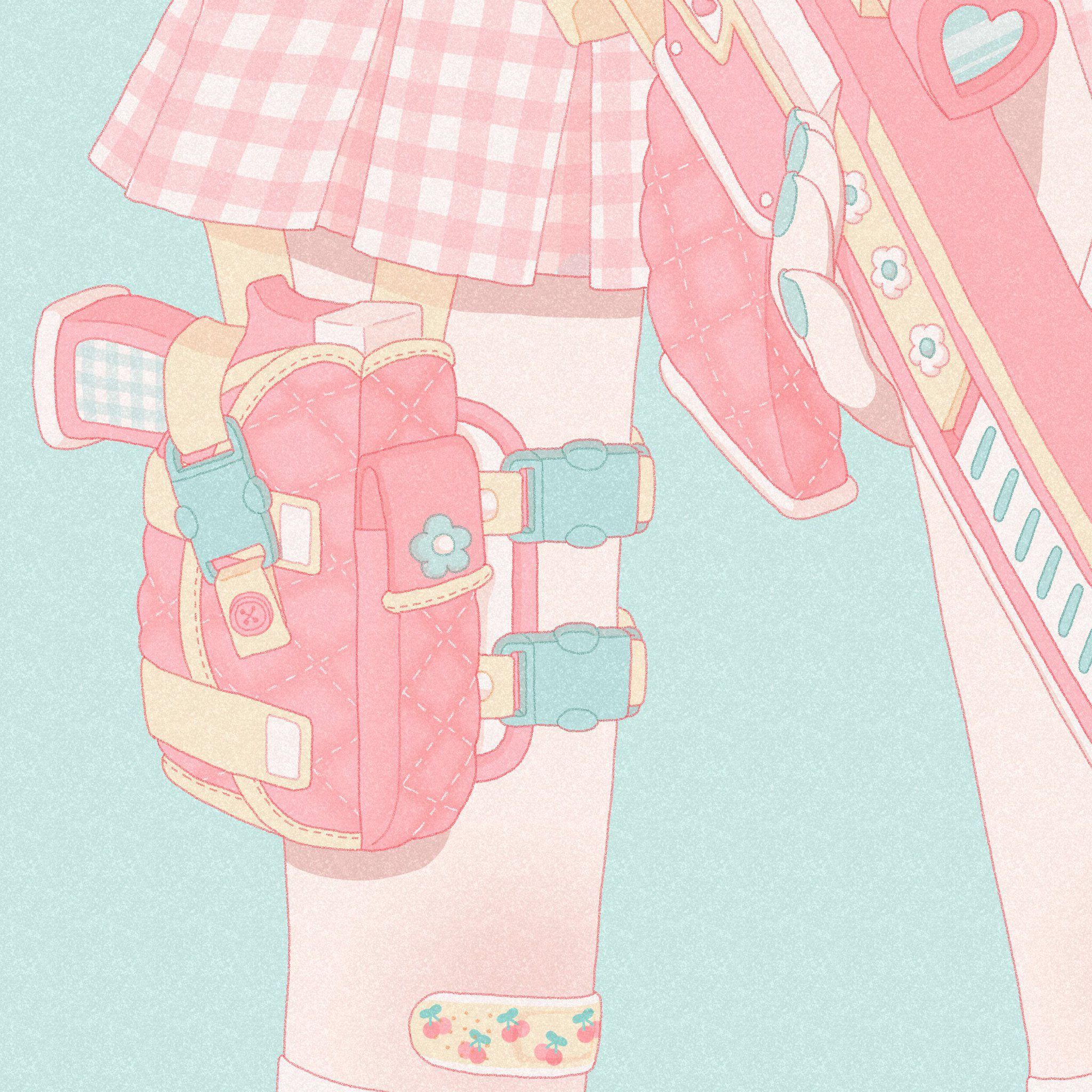 ねこぽた。 on Twitter. Cute cartoon wallpaper, Kawaii wallpaper, Pink wallpaper anime