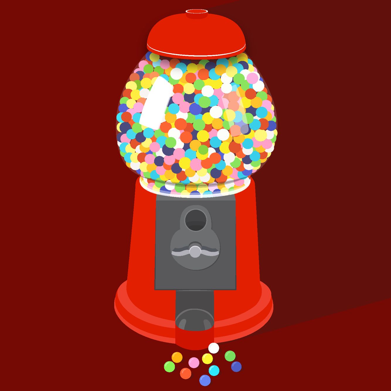 Gumball machine vector. Gumball machine, Gumball, Vector illustration