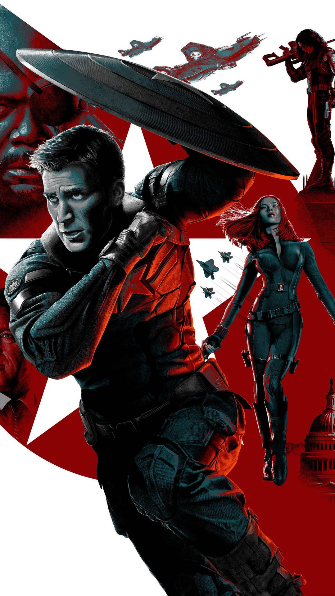 Download Red And Black Captain America iPhone Wallpaper
