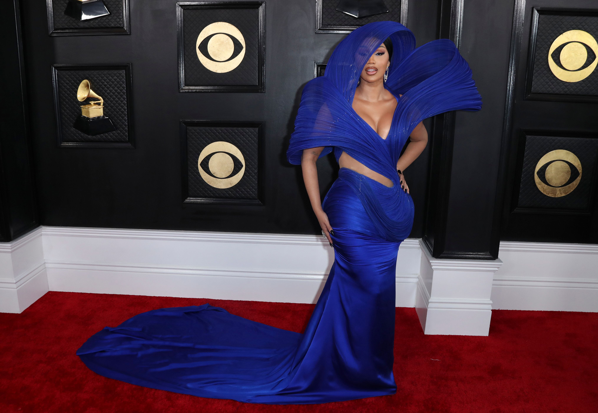 Grammys 2023: Cardi B Turns Heads in a Couture Blue Gown