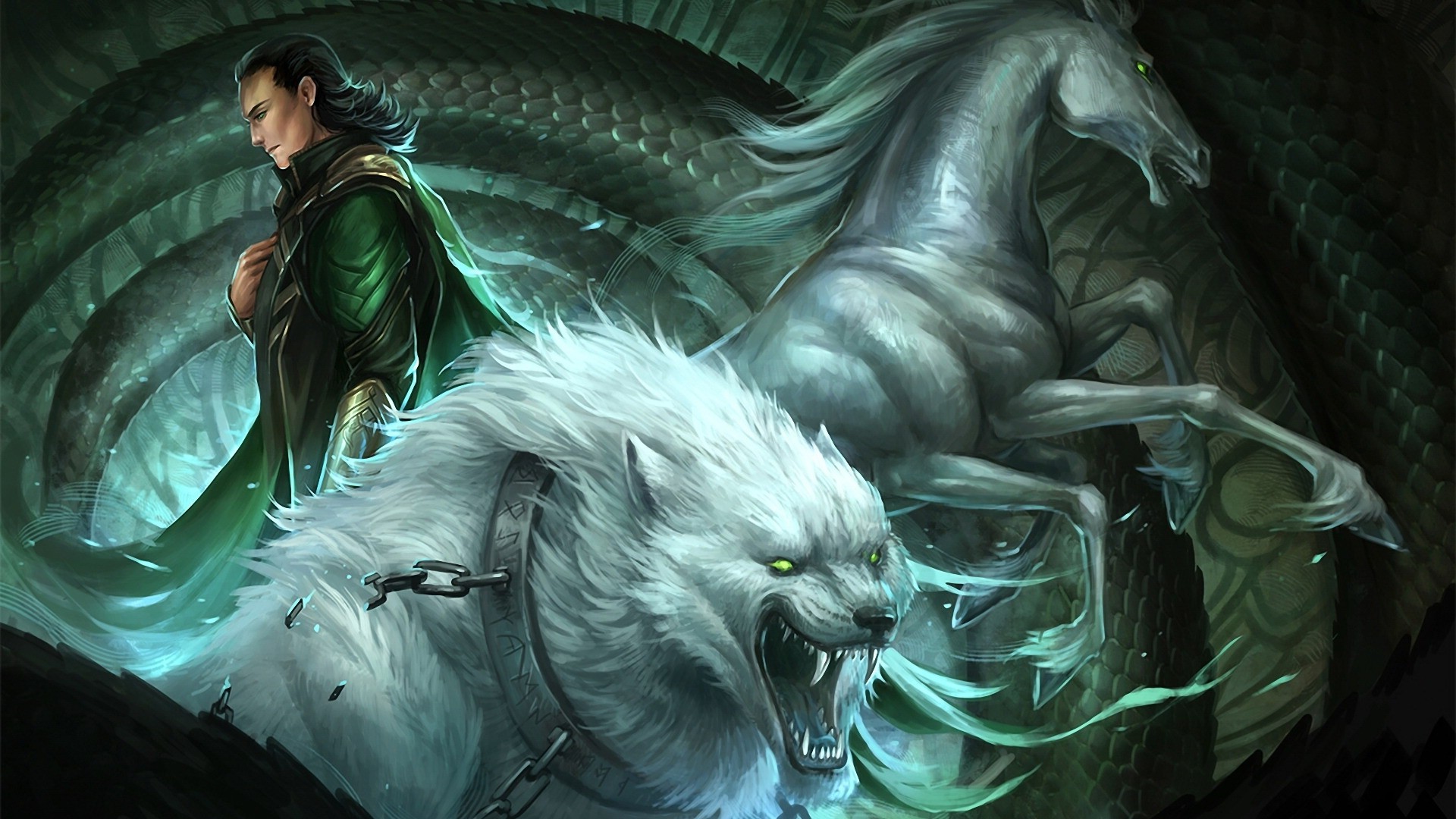horse, Wolf, Loki, Fantasy Art Wallpaper HD / Desktop and Mobile Background