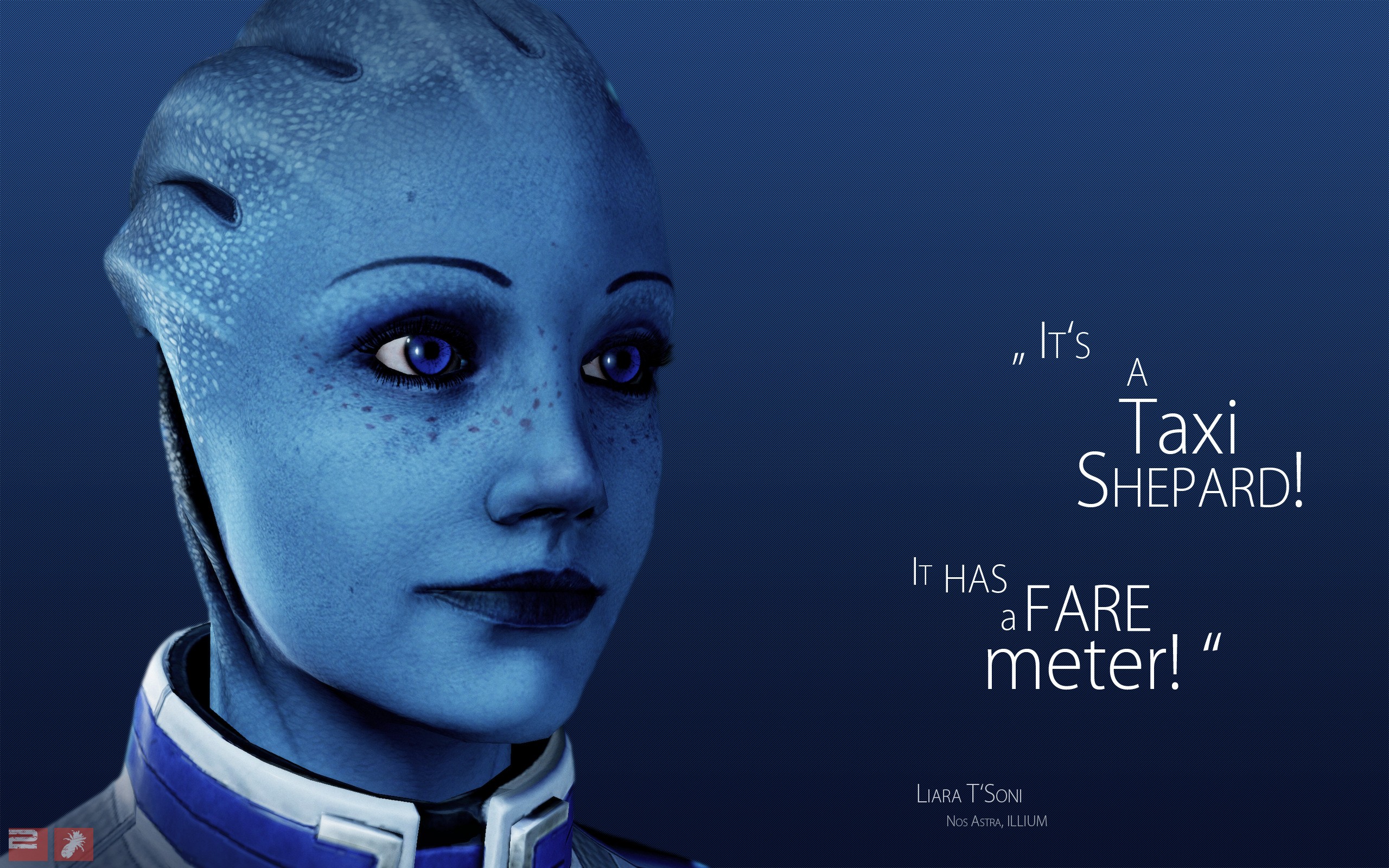 Wallpaper, face, illustration, quote, video games, Mass Effect, blue, emotion, Mass Effect Mass Effect Liara T Soni, head, Asari, screenshot, computer wallpaper 2560x1600