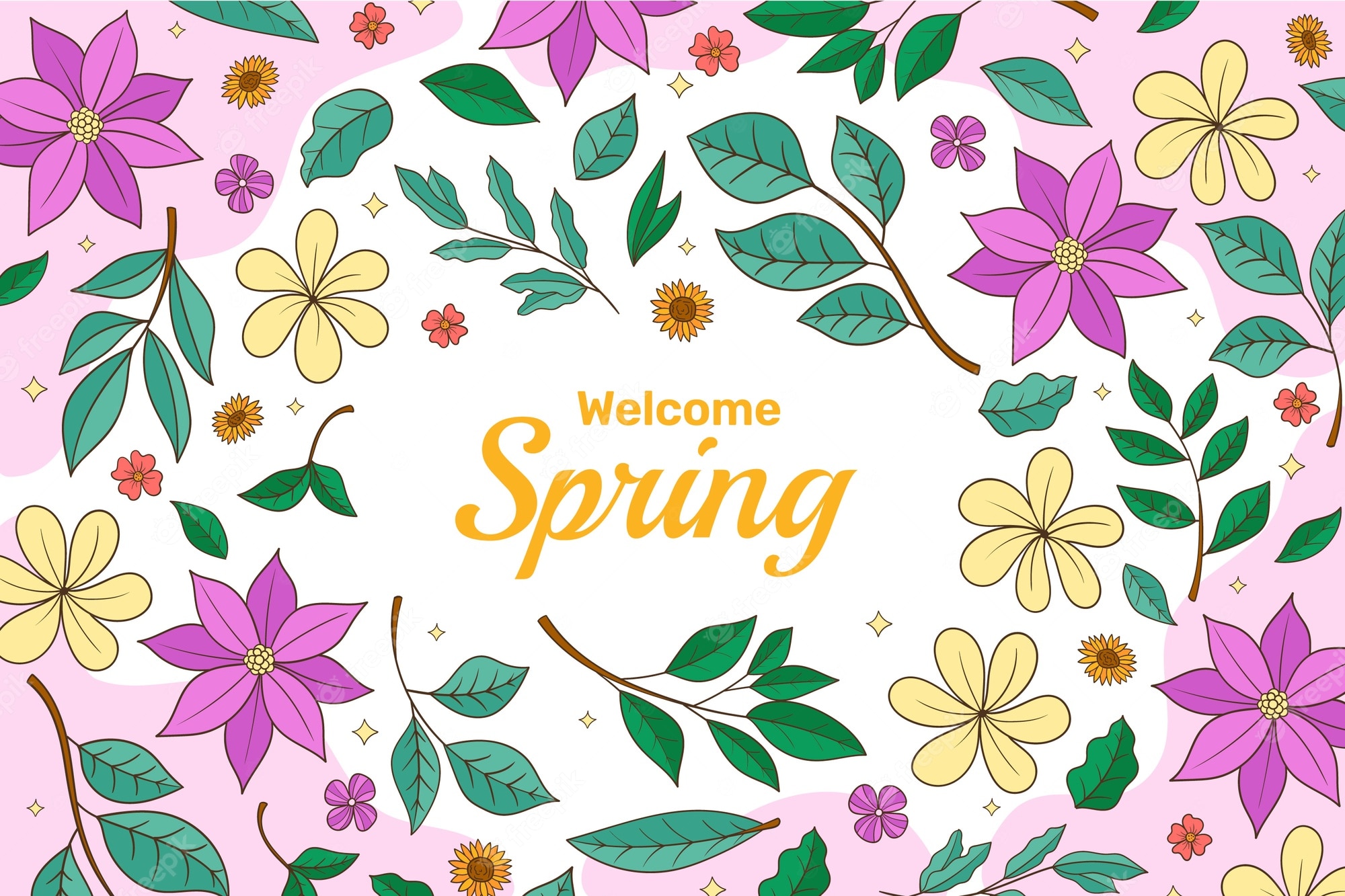 Free Vector. Flat background for spring season