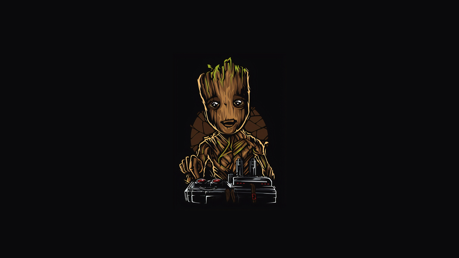 Download wallpaper 1920x1080 cute, baby groot, guardian, art, full hd, hdtv, fhd, 1080p wallpaper, 1920x1080 HD background, 22268