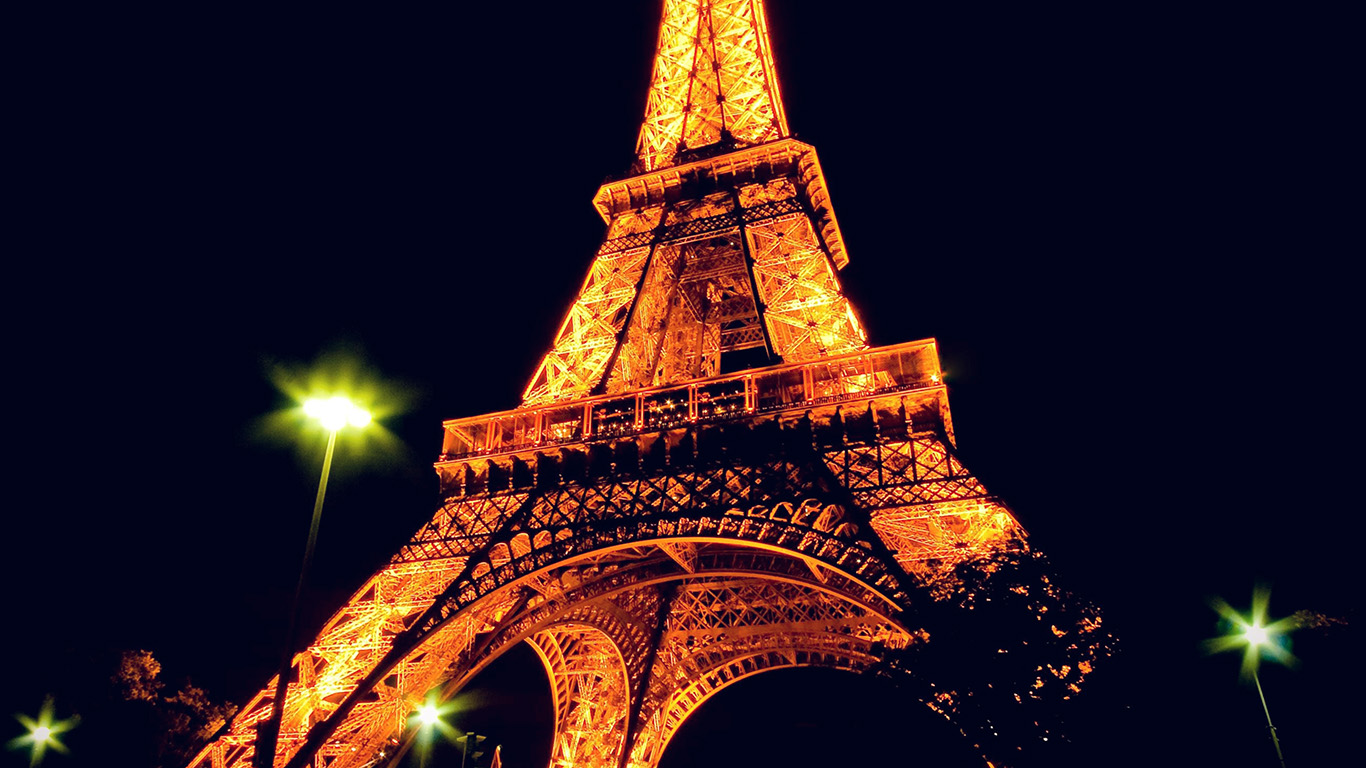 wallpaper for desktop, laptop. eiffel tower paris night art illustration