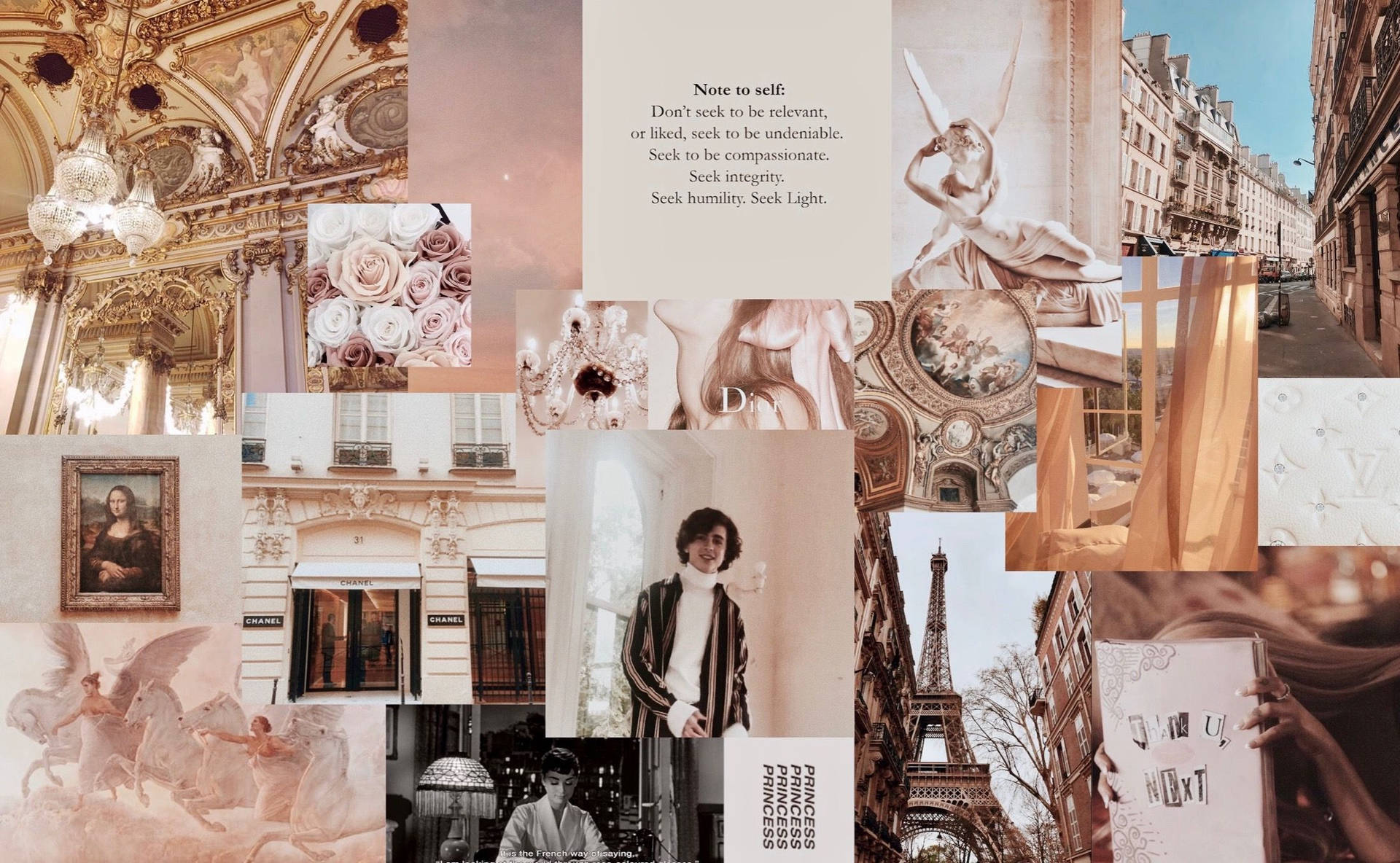 Download Paris Aesthetic Collage Laptop Wallpaper