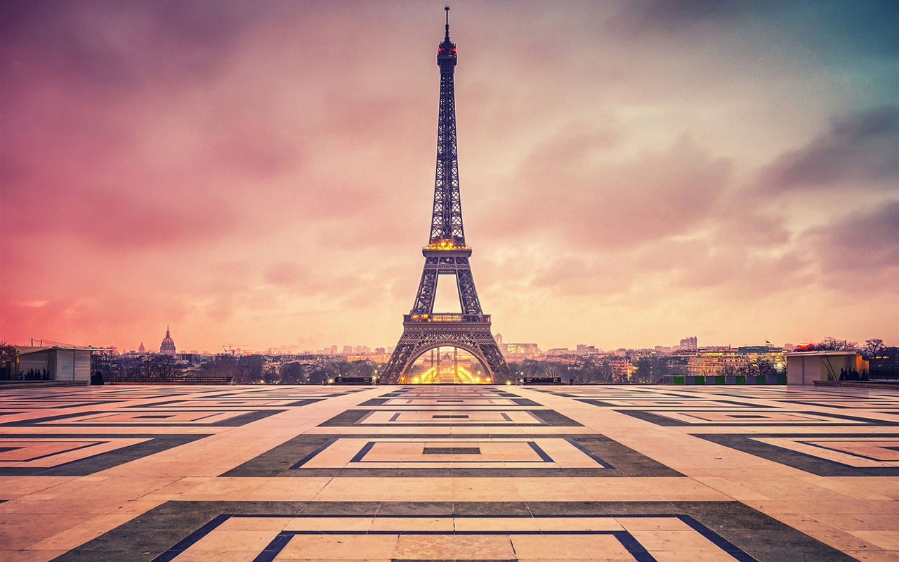 Wallpaper France, Paris, Eiffel Tower, evening, dusk 1920x1440 HD Picture, Image
