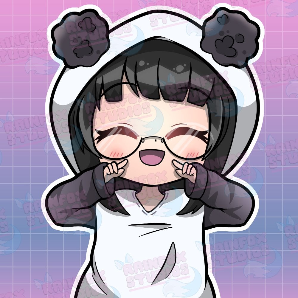Rainfox Studios stream avatars are so popular right now! Have this cute chibi panda girl made up for itspandachan on twitch. #twitch #Commission