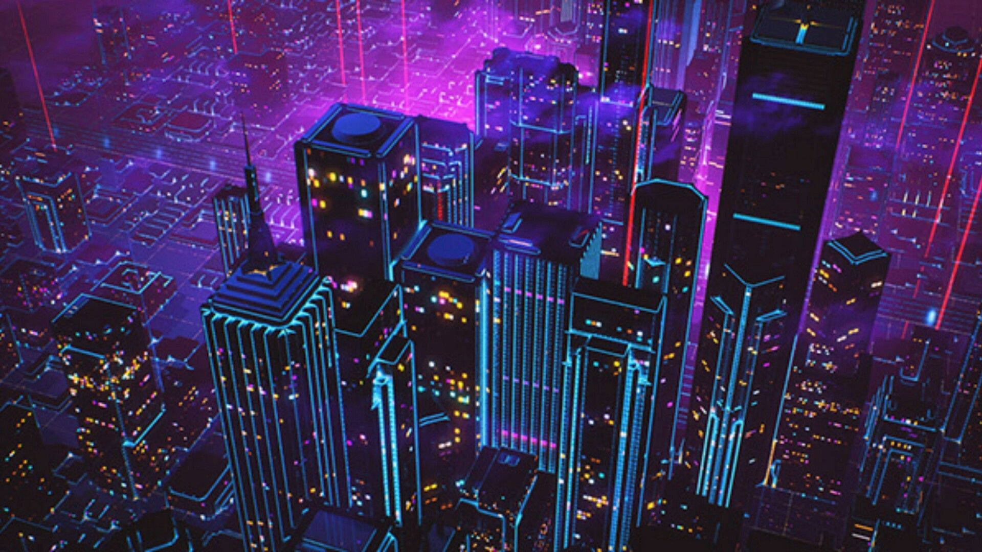 Free Neon City Background Photo, Neon City Background for FREE