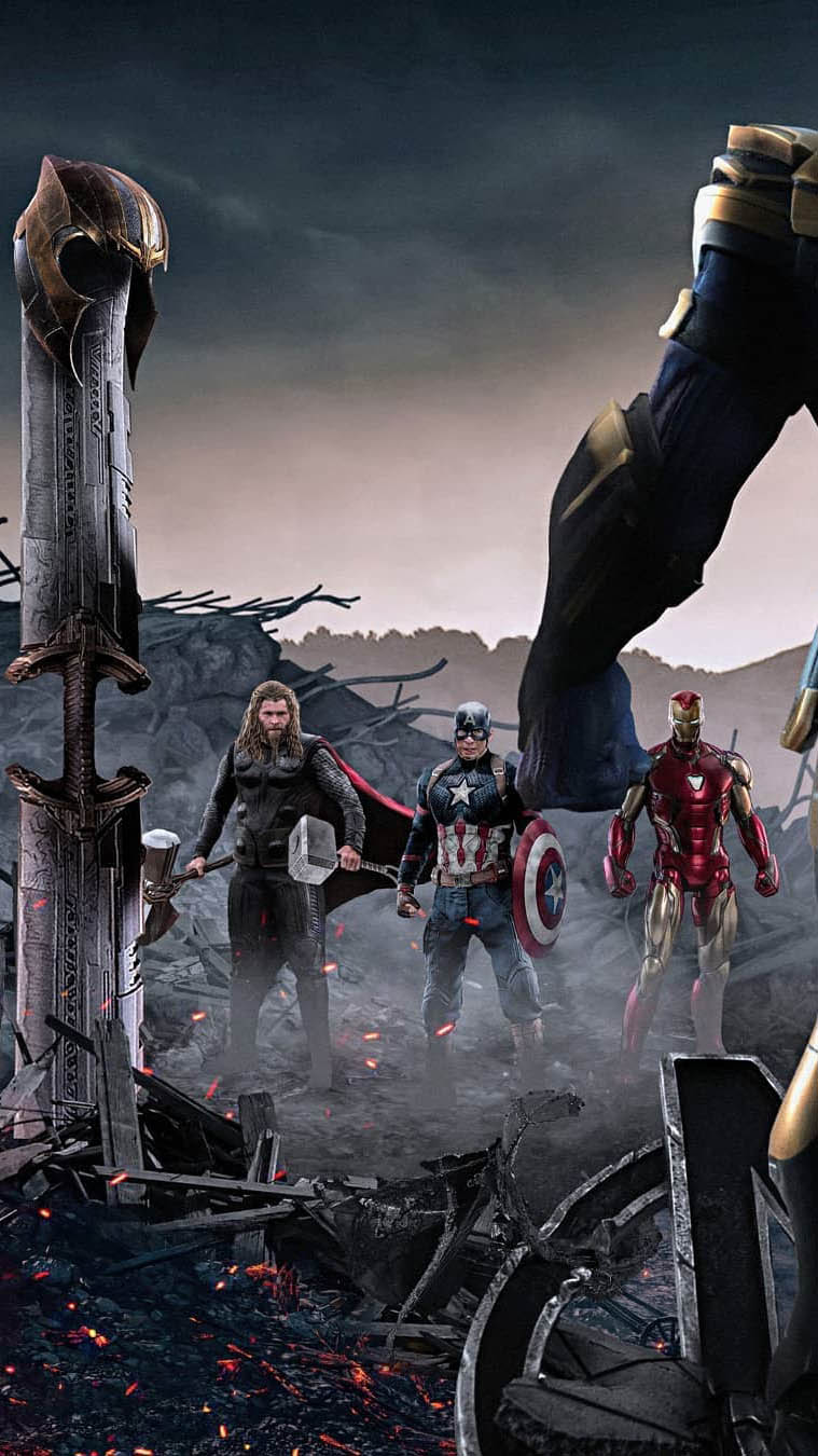 Captain Iron Man And Thor Against Thanos IPhone Wallpaper Wallpaper, iPhone Wallpaper