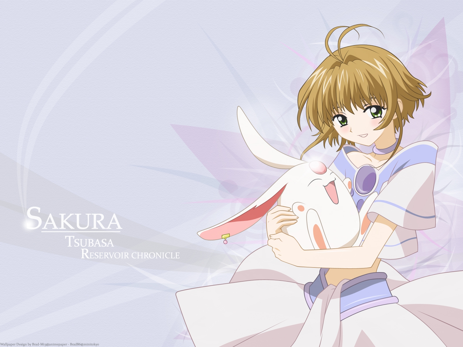 Wallpaper, illustration, anime, cartoon, Tsubasa Reservoir Chronicle, girl, sakura, rabbit, blond, mangaka, mokona 1600x1200
