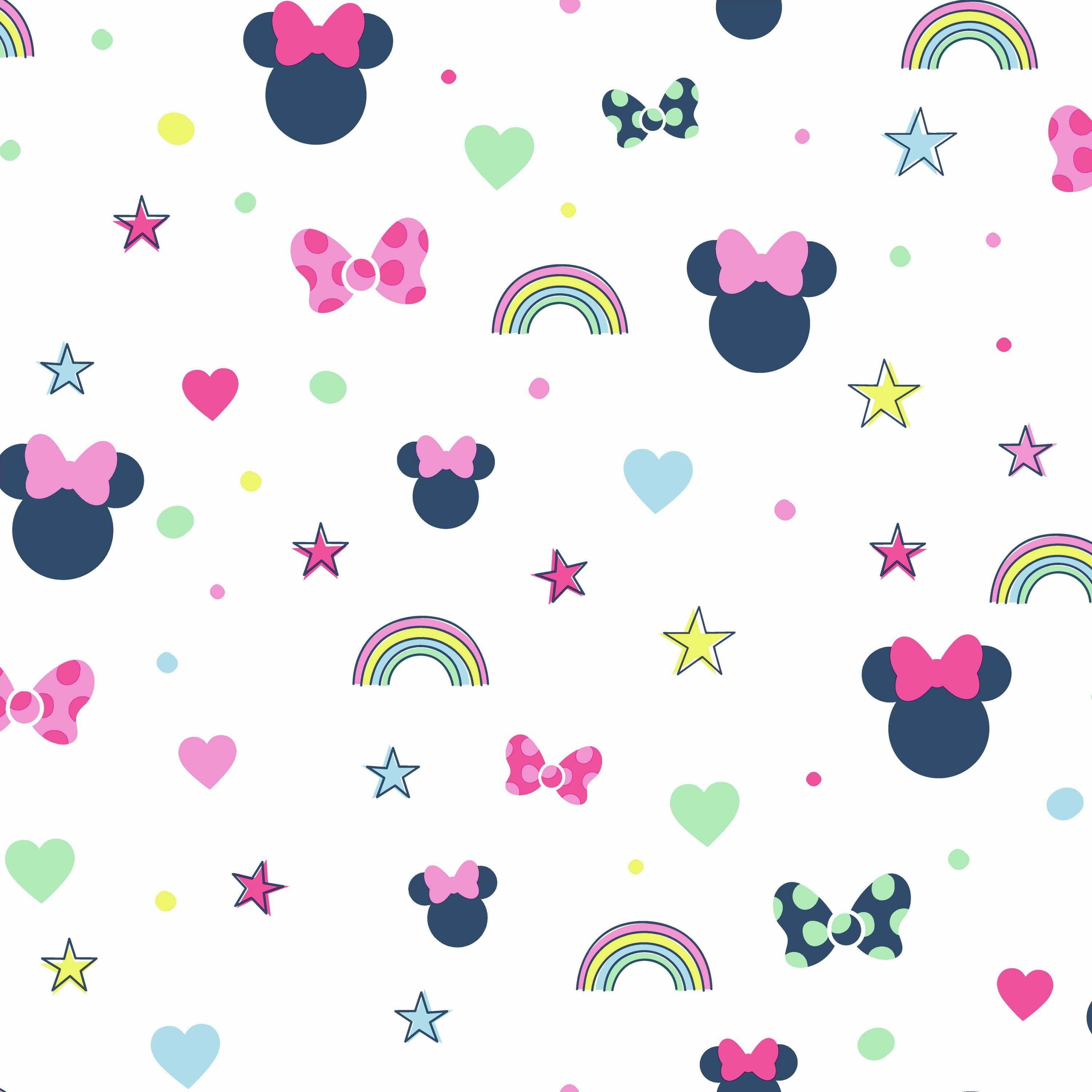 York Wallcoverings Disney Minnie Mouse Rainbow Wallpaper