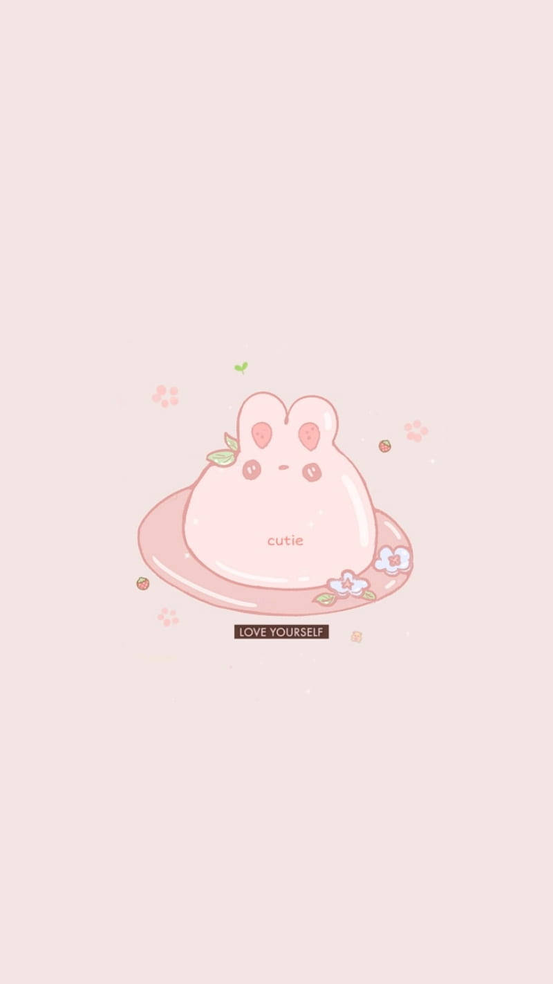 Download Cute And Pink Boba Bunny Wallpaper