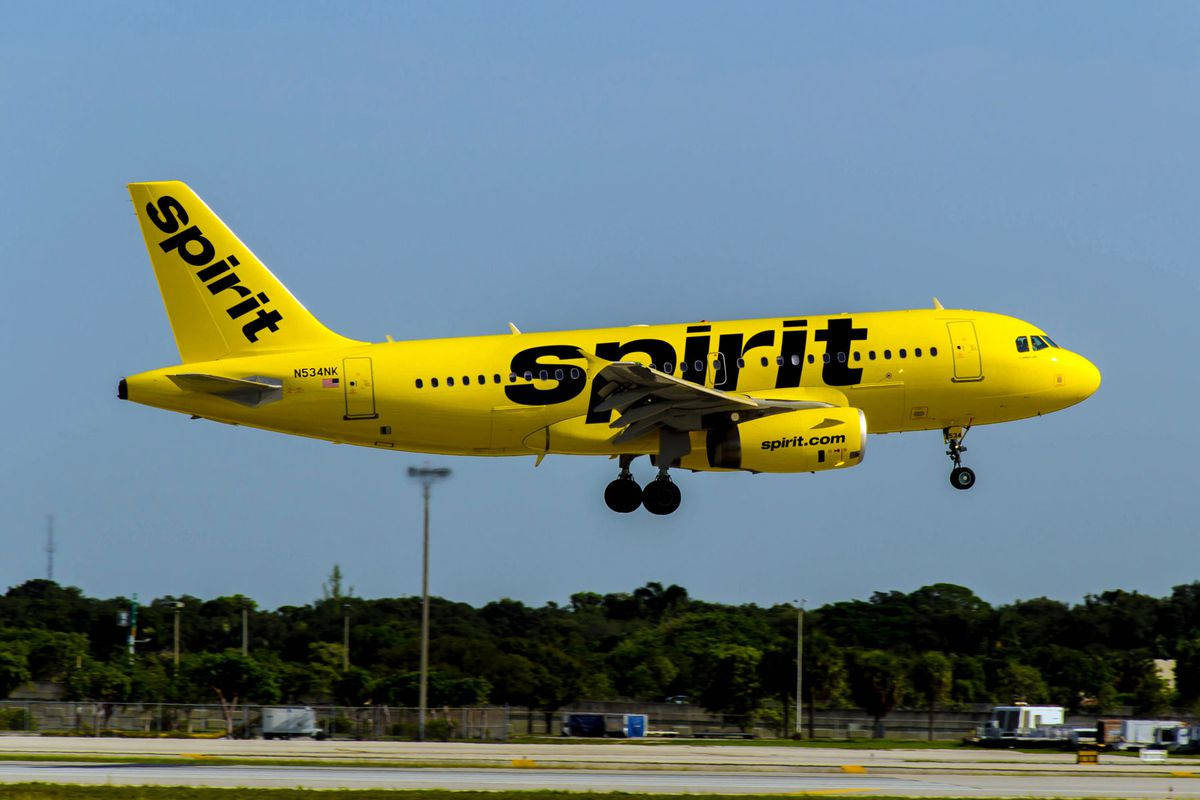 Download Spirit Airlines Floating Airplane Wallpaper