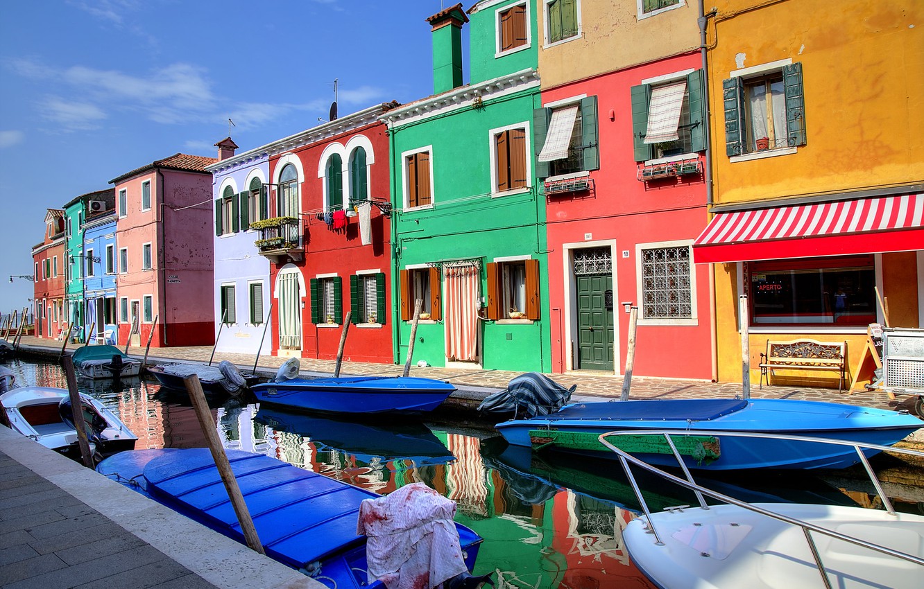 Wallpaper Italy, Venice, Burano island image for desktop, section город