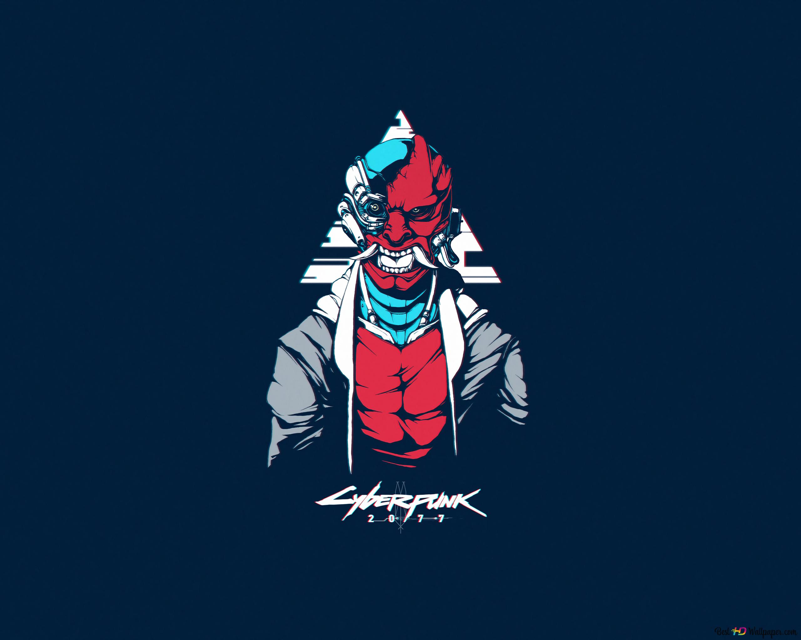 Cyberpunk 2077' Video Game (Minimalist Samurai Logo) 4K wallpaper download