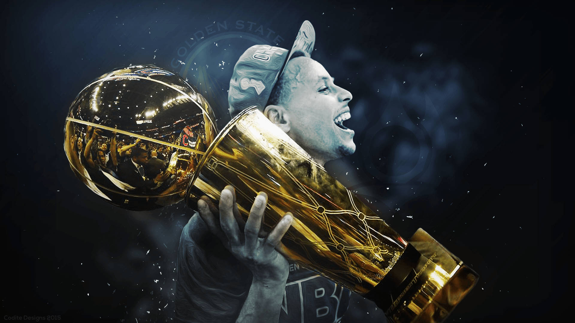 Download Stephen Curry With Trophy Wallpaper
