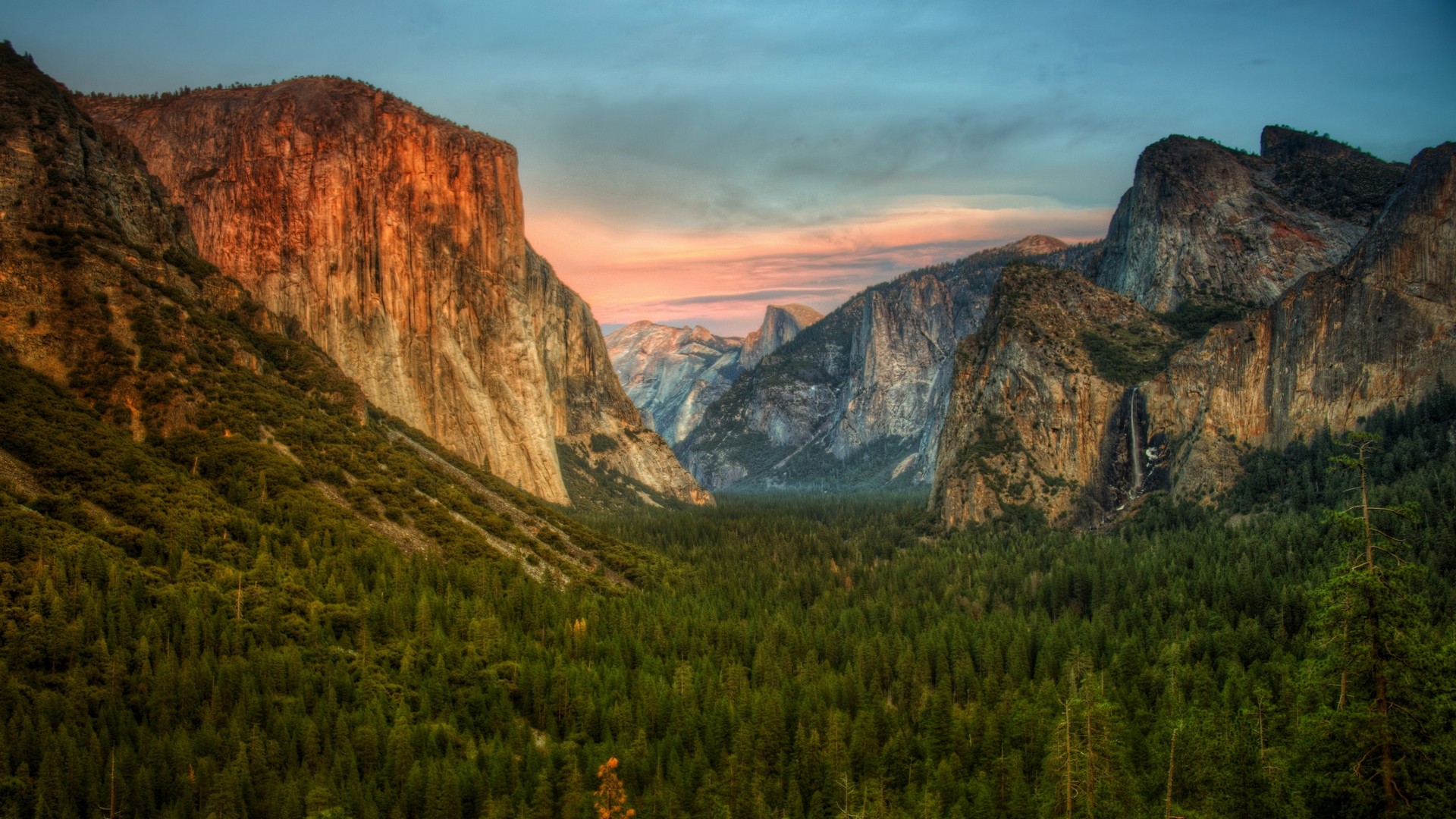 Wallpaper, landscape, hill, rock, nature, sunrise, morning, cliff, Yosemite National Park, national park, valley, wilderness, Yosemite Valley, Alps, plateau, ridge, Terrain, tree, autumn, atmospheric phenomenon, mountainous landforms, landform