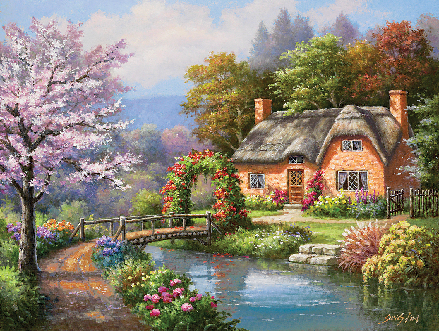 Spring Creek Cottage Large Format Jigsaw Puzzle By Sunsout