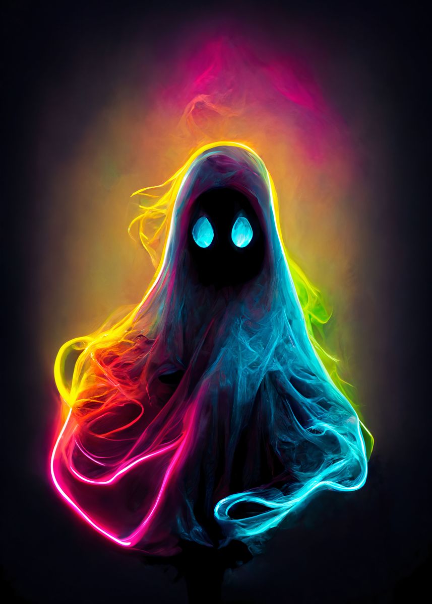 Basic Neon Ghost ' Poster