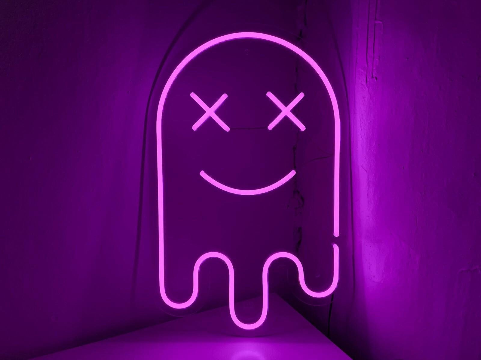 Ghost Neon Sign Ghost Night Light Gaming Neon Sign Boo Neon