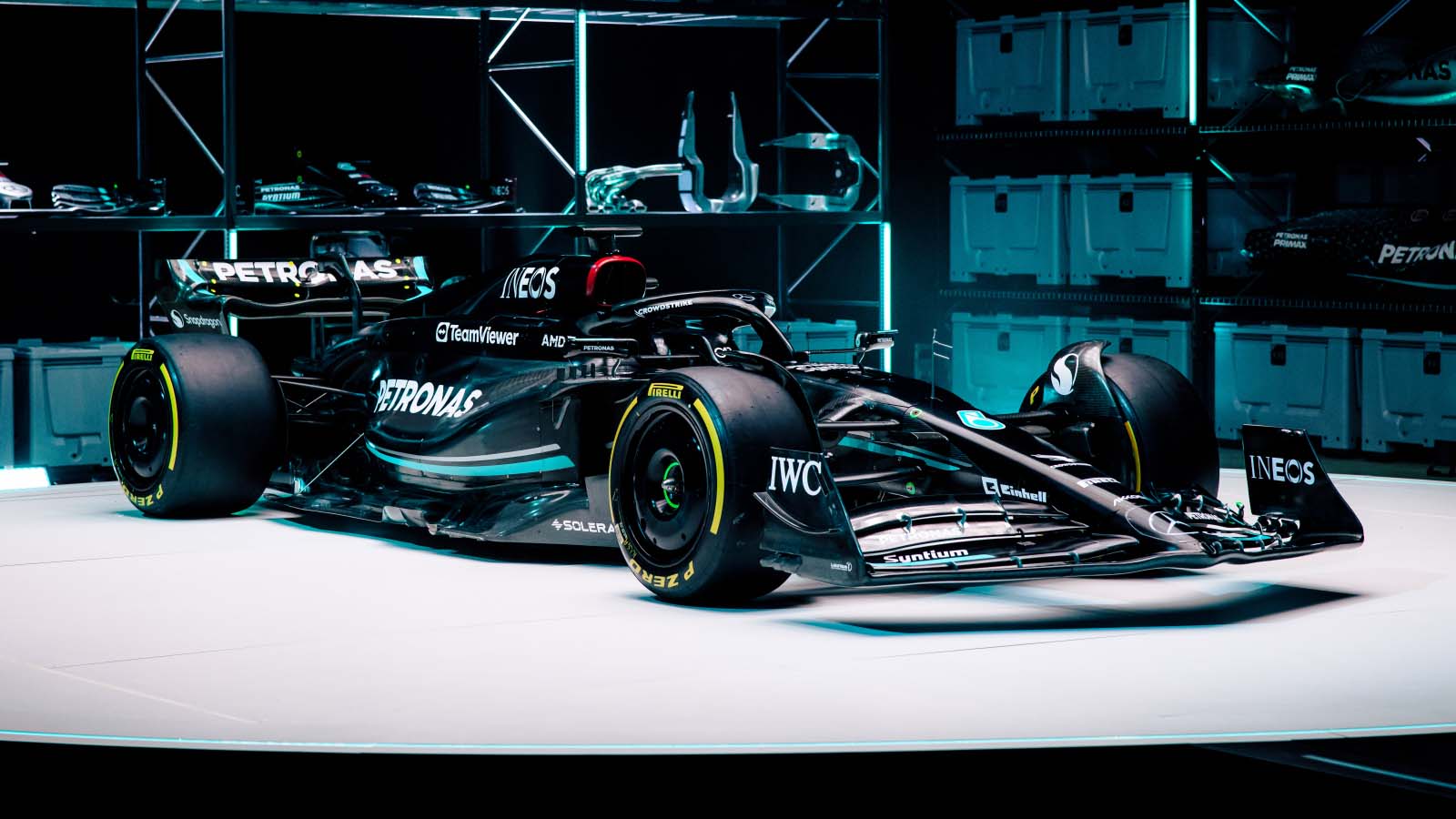 Lewis Hamilton and George Russell reveal the 2023 Mercedes F1 car, the W14