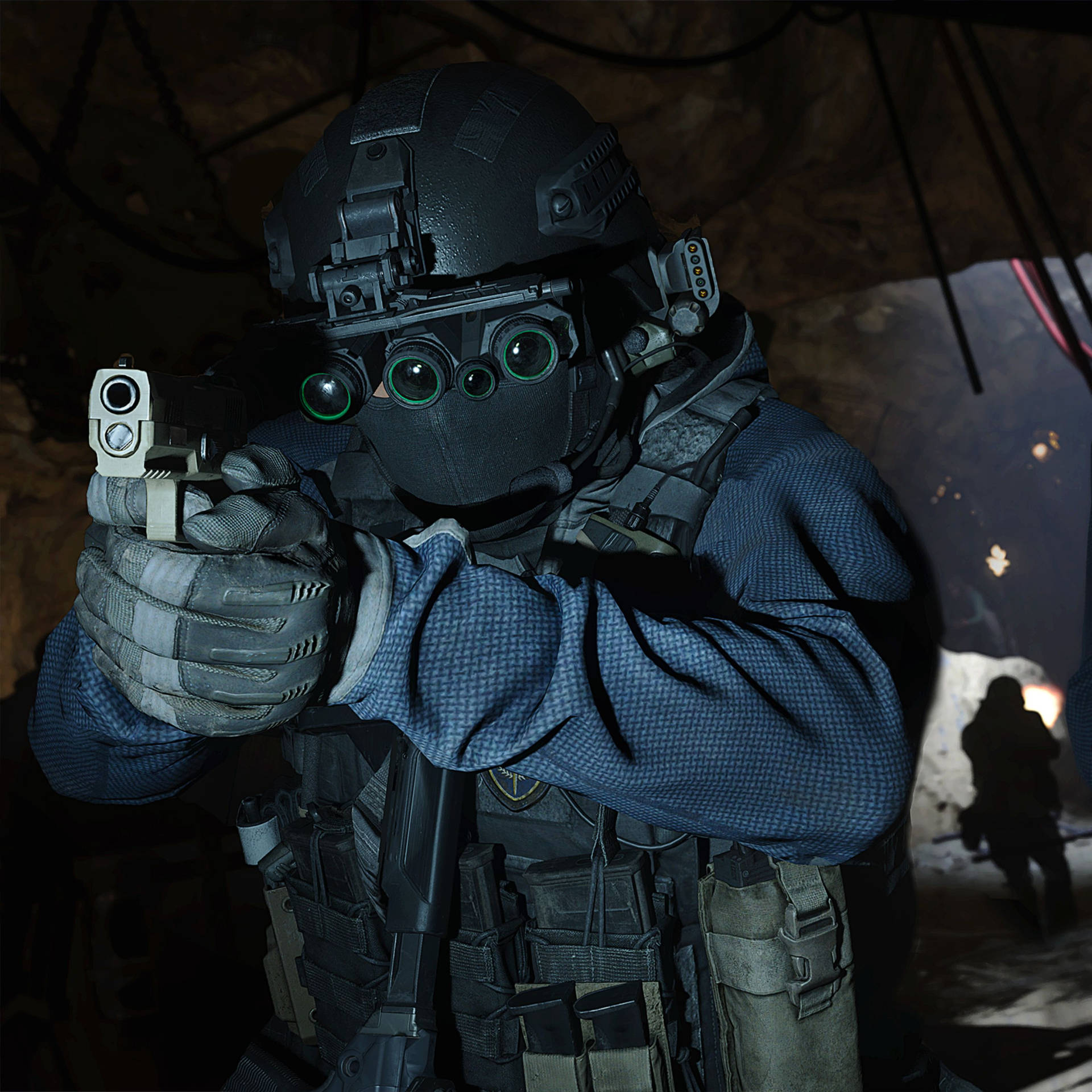 Download Cool Call Of Duty Modern Warfare iPhone Soldier Through Cave Wallpaper