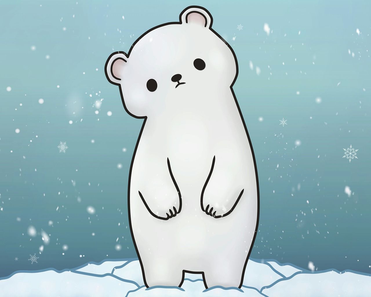 Free Image Bear Snow Snowing Winter. Hình vẽ dễ thương Gấu bắc cực Gấu