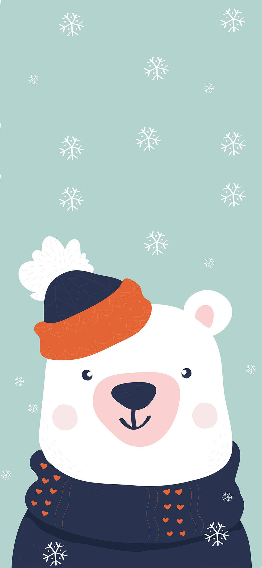 Download White Bear Winter iPhone Wallpaper