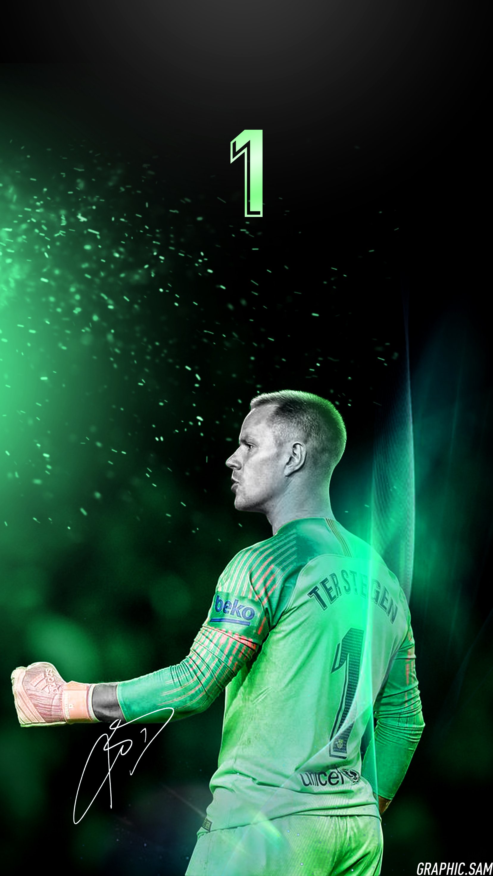 GraphicSam André #TerStegen Phone Wallpaper. What A Performance #FCBarcelona