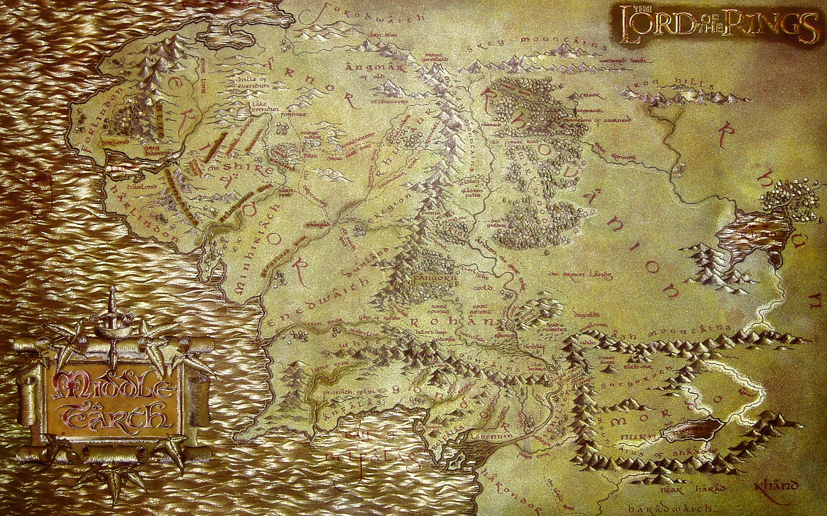 The Lord Of The Rings Maps Middle Earth Wallpaperx1050