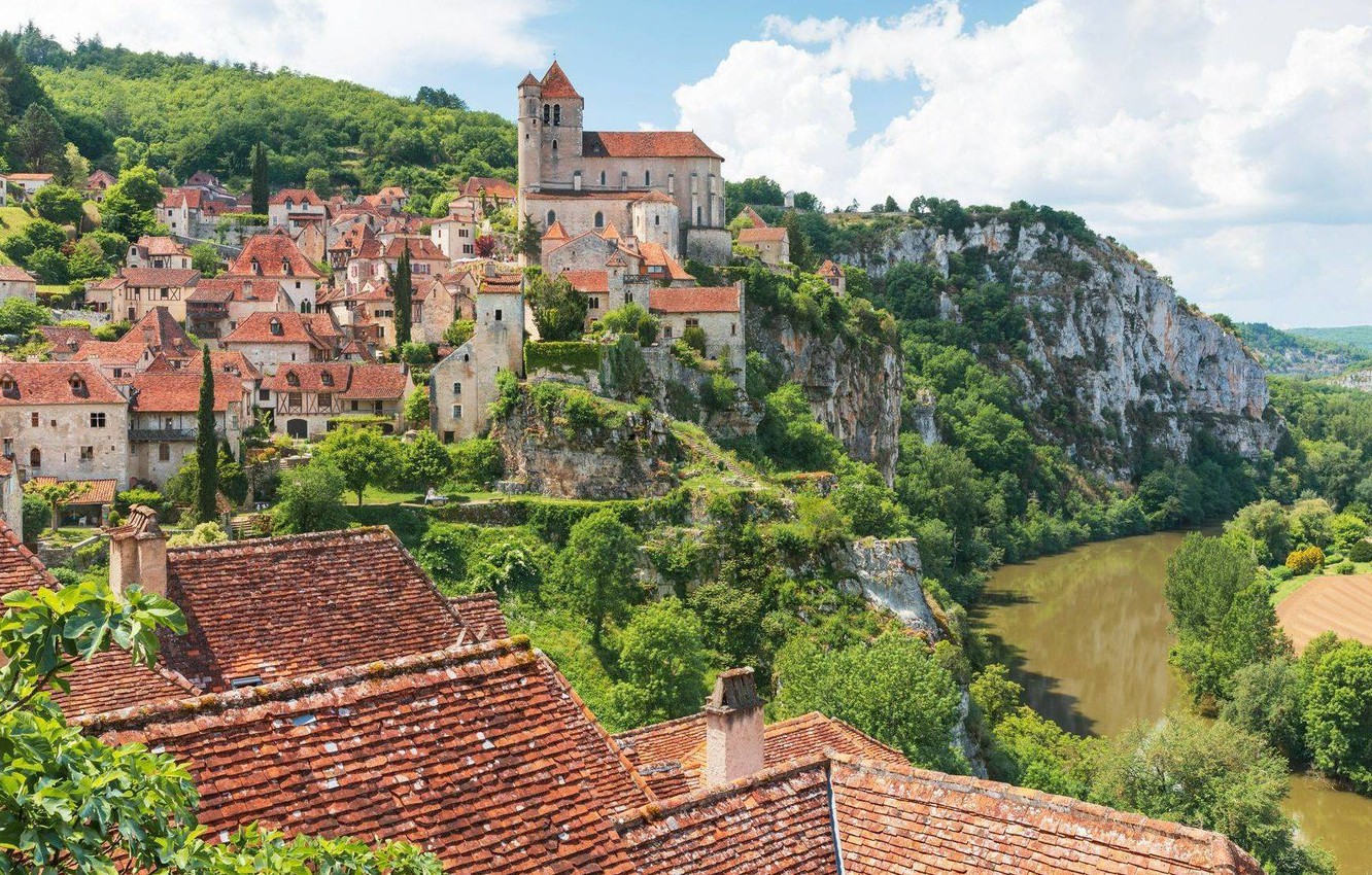 Wallpaper The City, France, Municipality, Saint Cirq Lapopie, Medieval Architecture, департамент Лот, South Western France, Commune In The Lot Department Image For Desktop, Section город