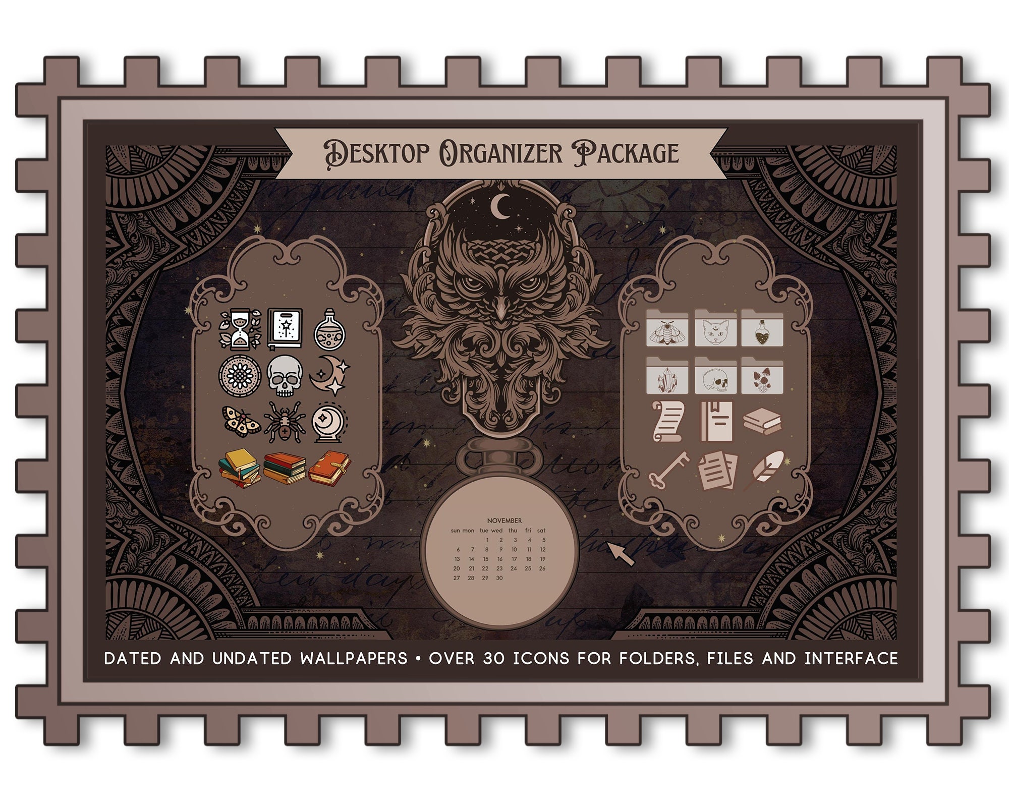 Mac PC Desktop Wallpaper Folder Icon Vintage Dark
