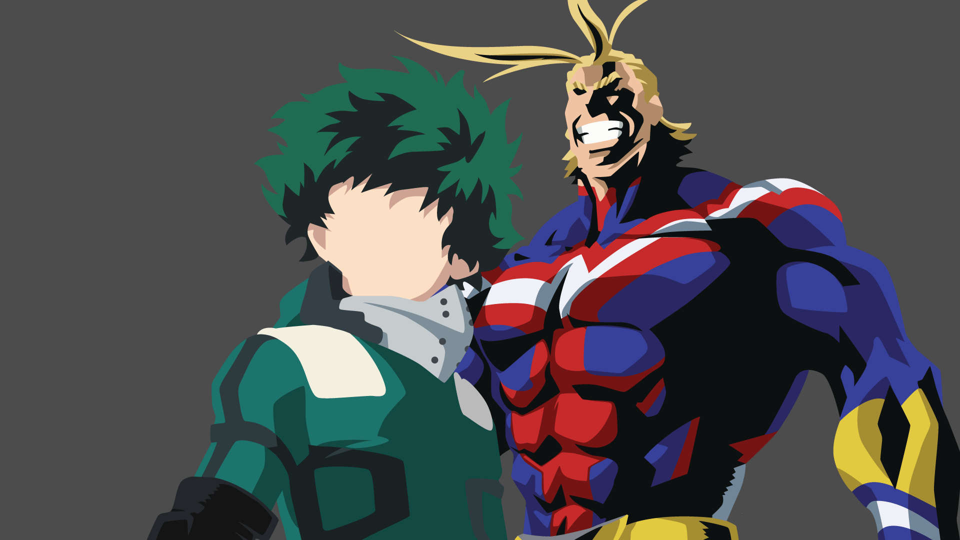 Izuku Midoriya All Might Toshinori Yagi Minimalist Wallpaper:1920x1080