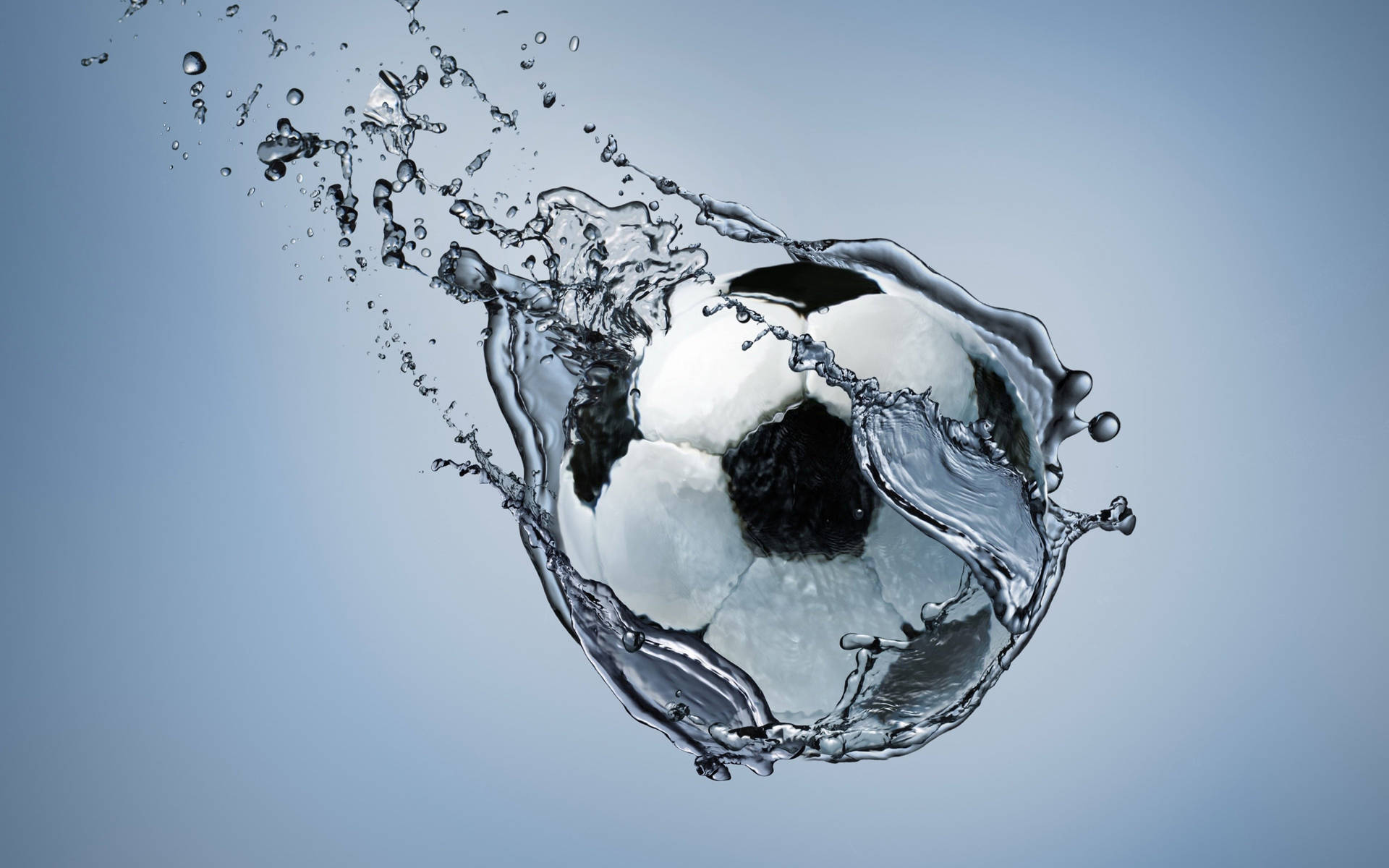 Download Cool Soccer Desktop In Water Wallpaper