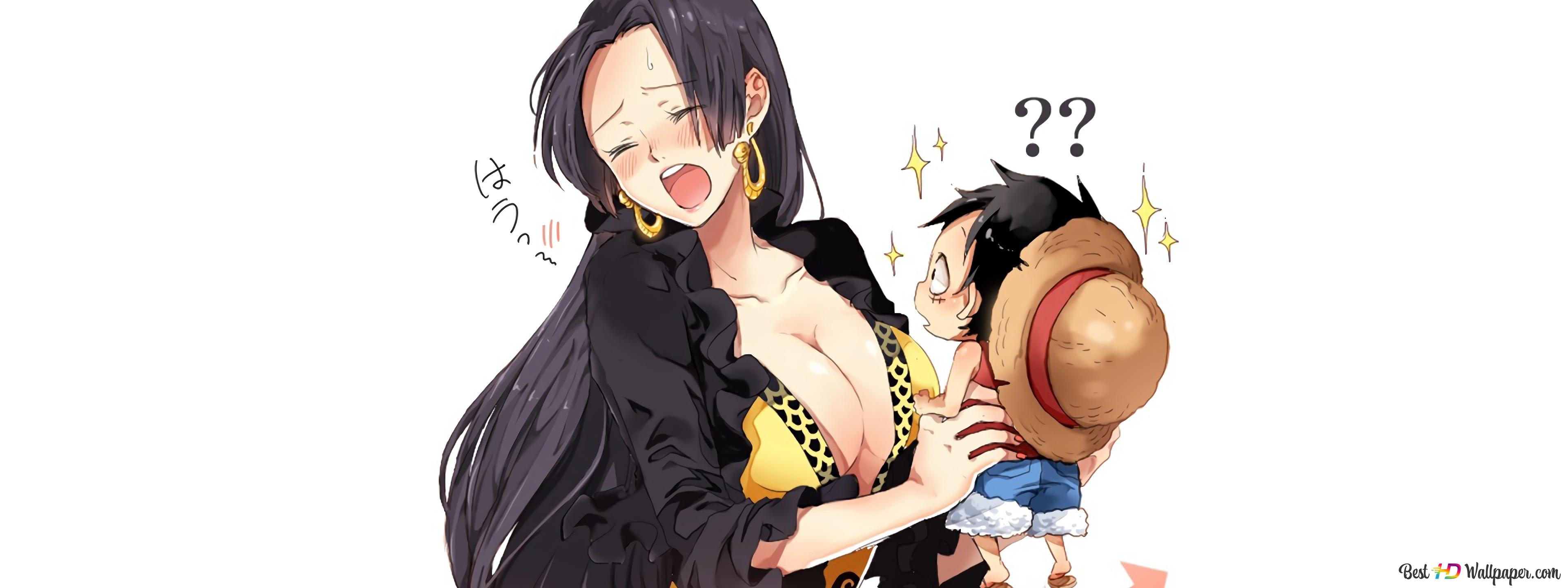 One Piece Hancock & Monkey D. Luffy 4K wallpaper download